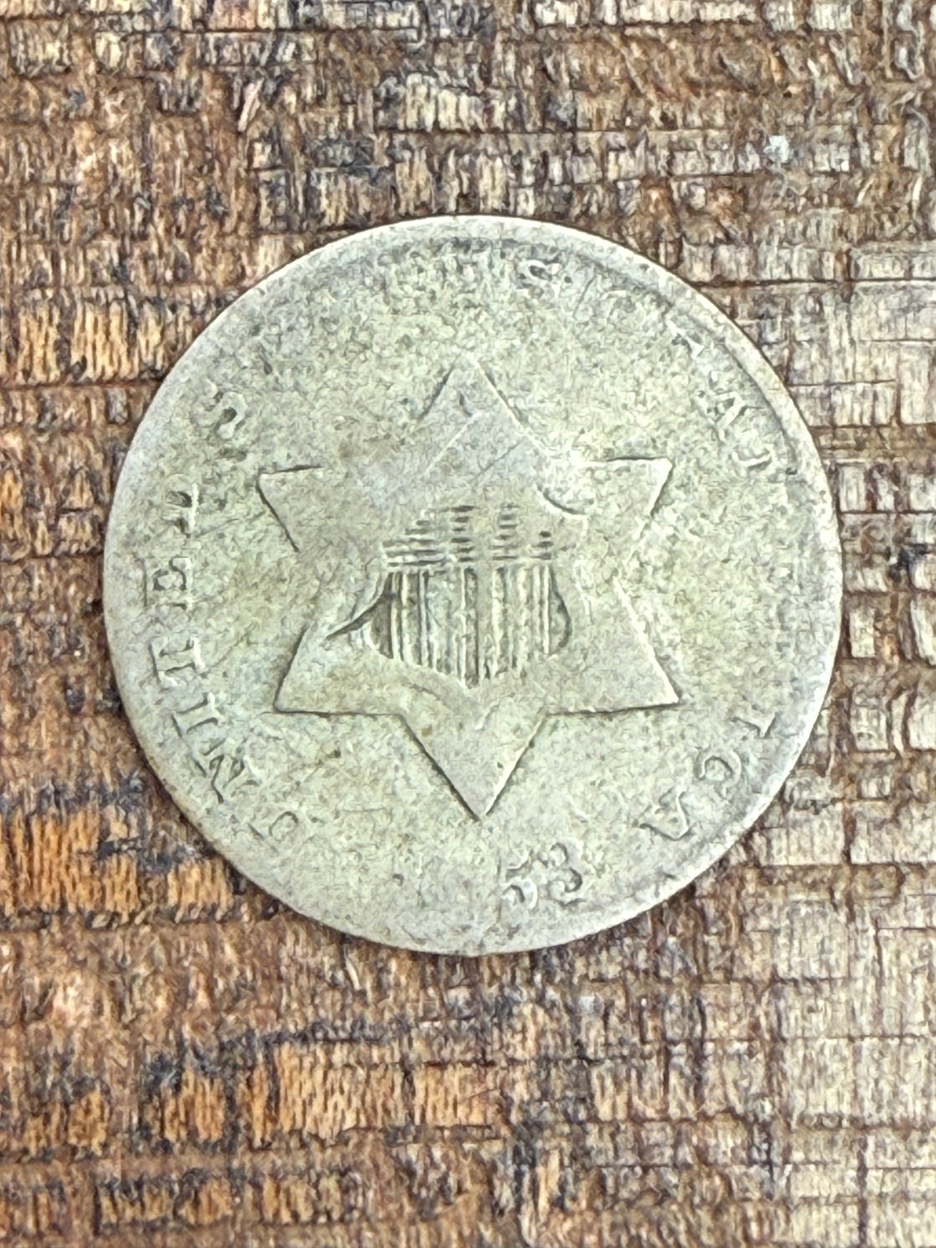 1853 3c US Three Cent ~ Silver