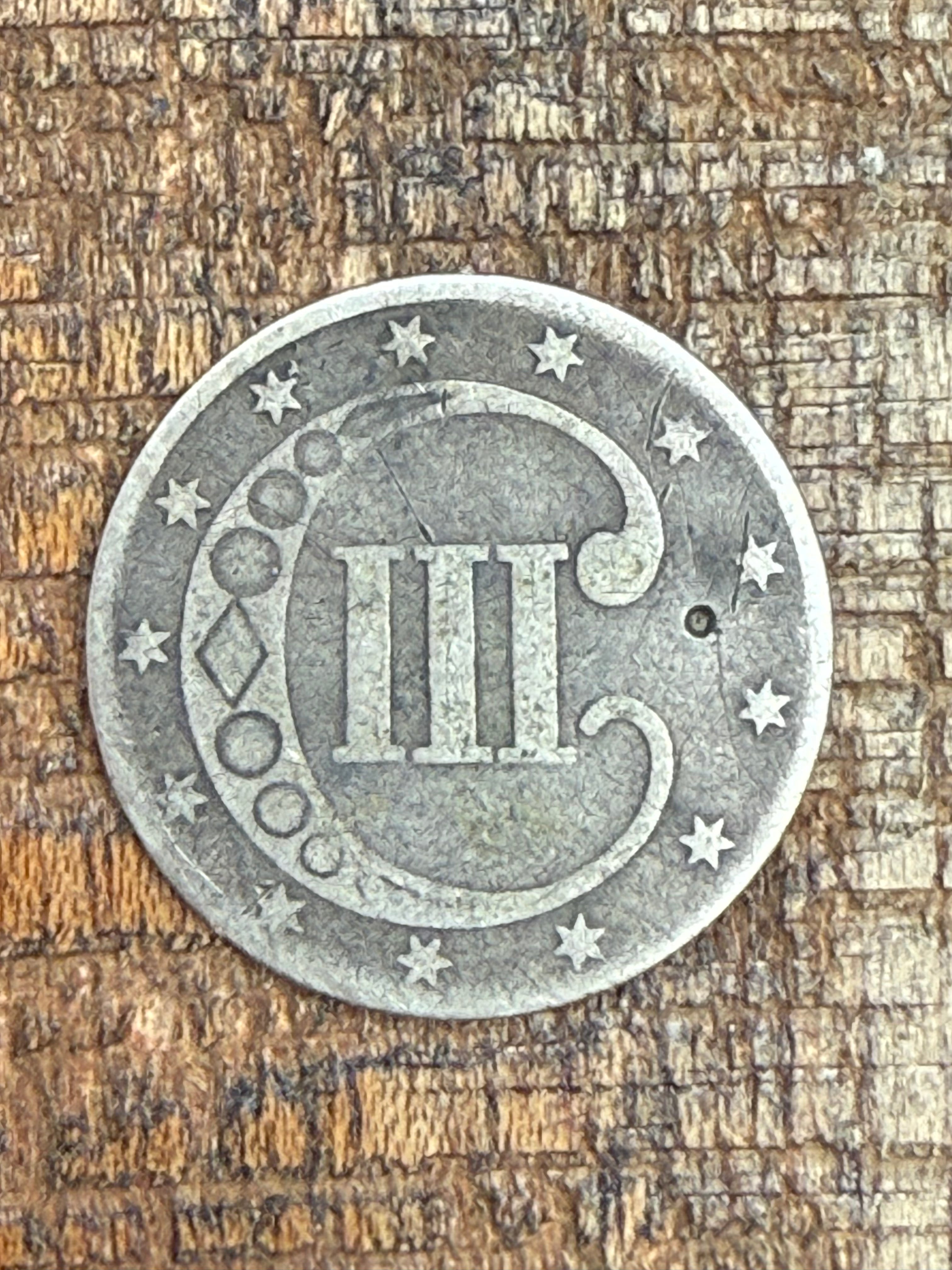 1853 3c US Three Cent ~ Silver
