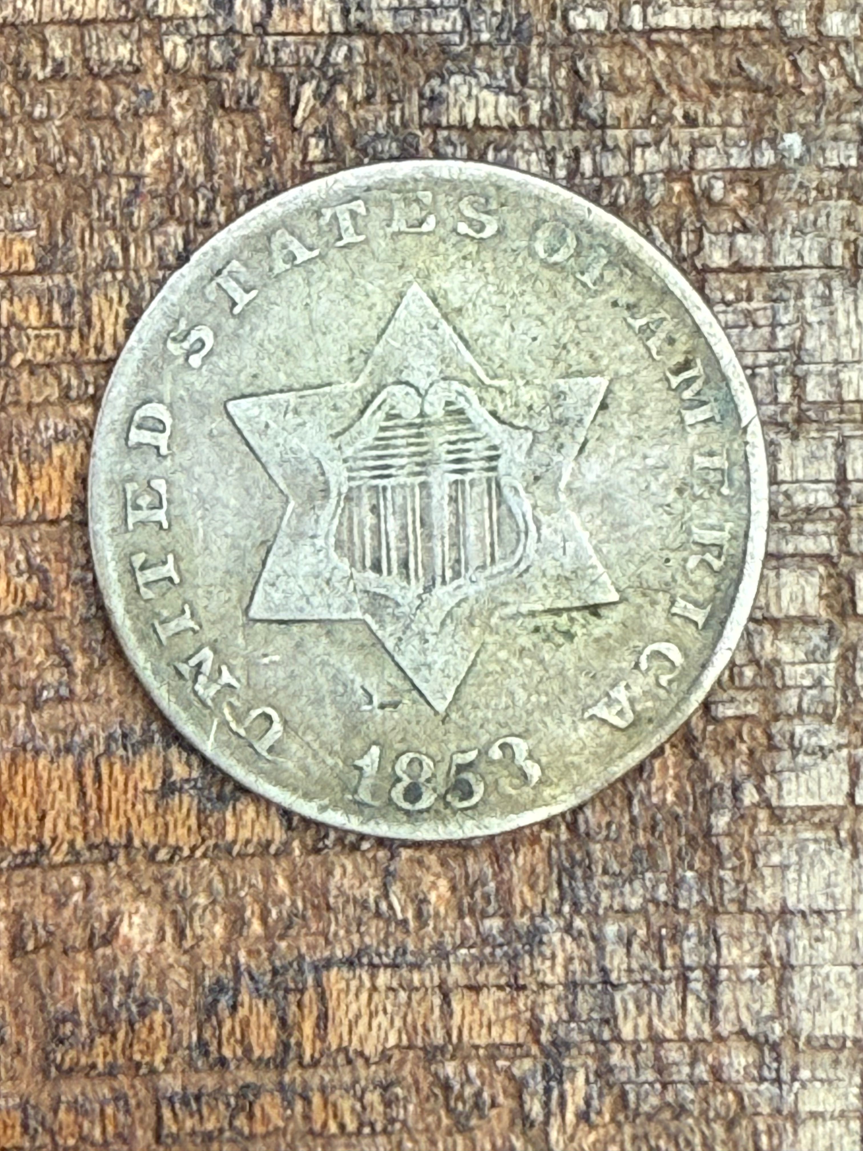 1853 3c US Three Cent ~ Silver