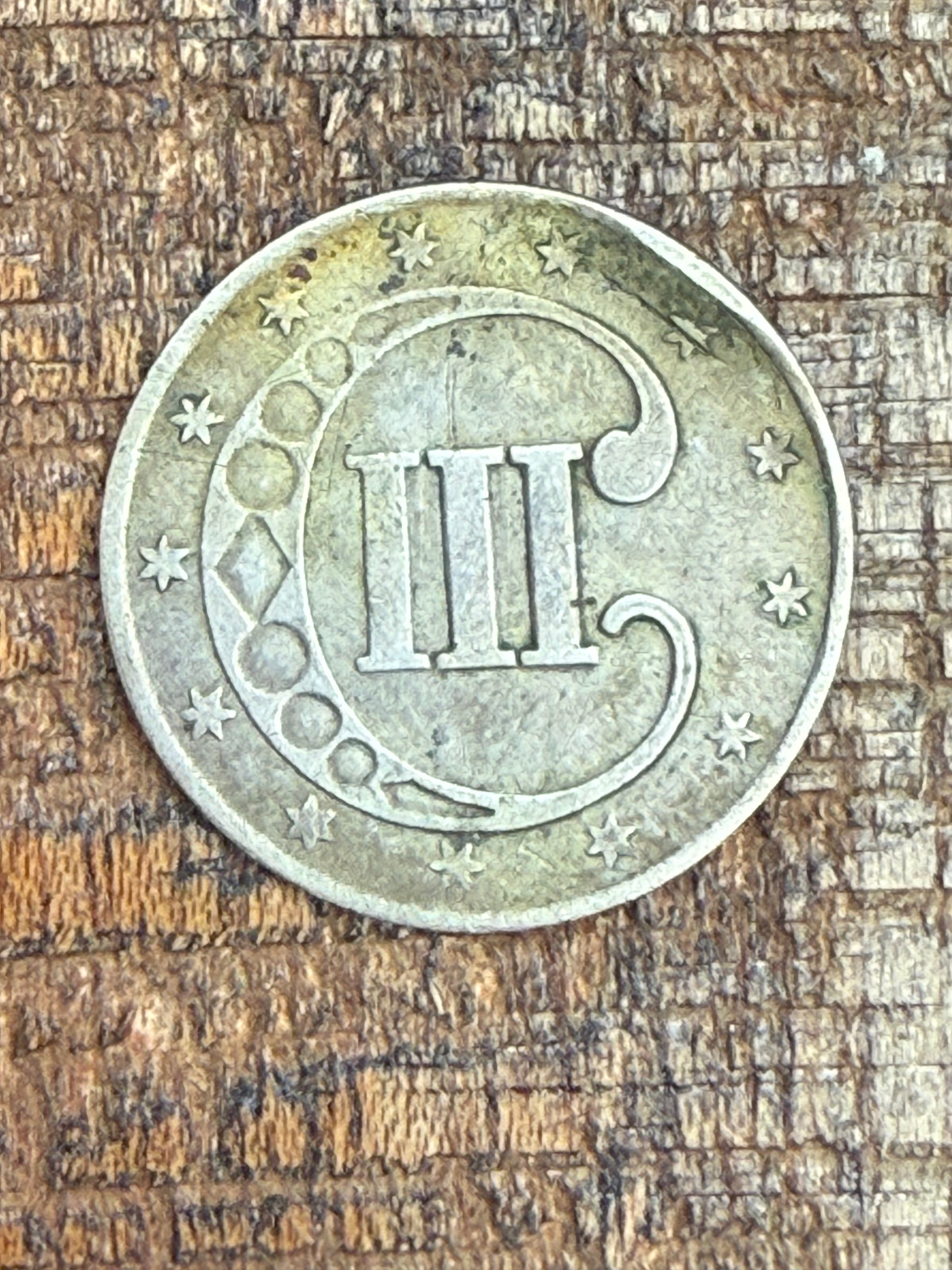 1853 3c US Three Cent ~ Silver