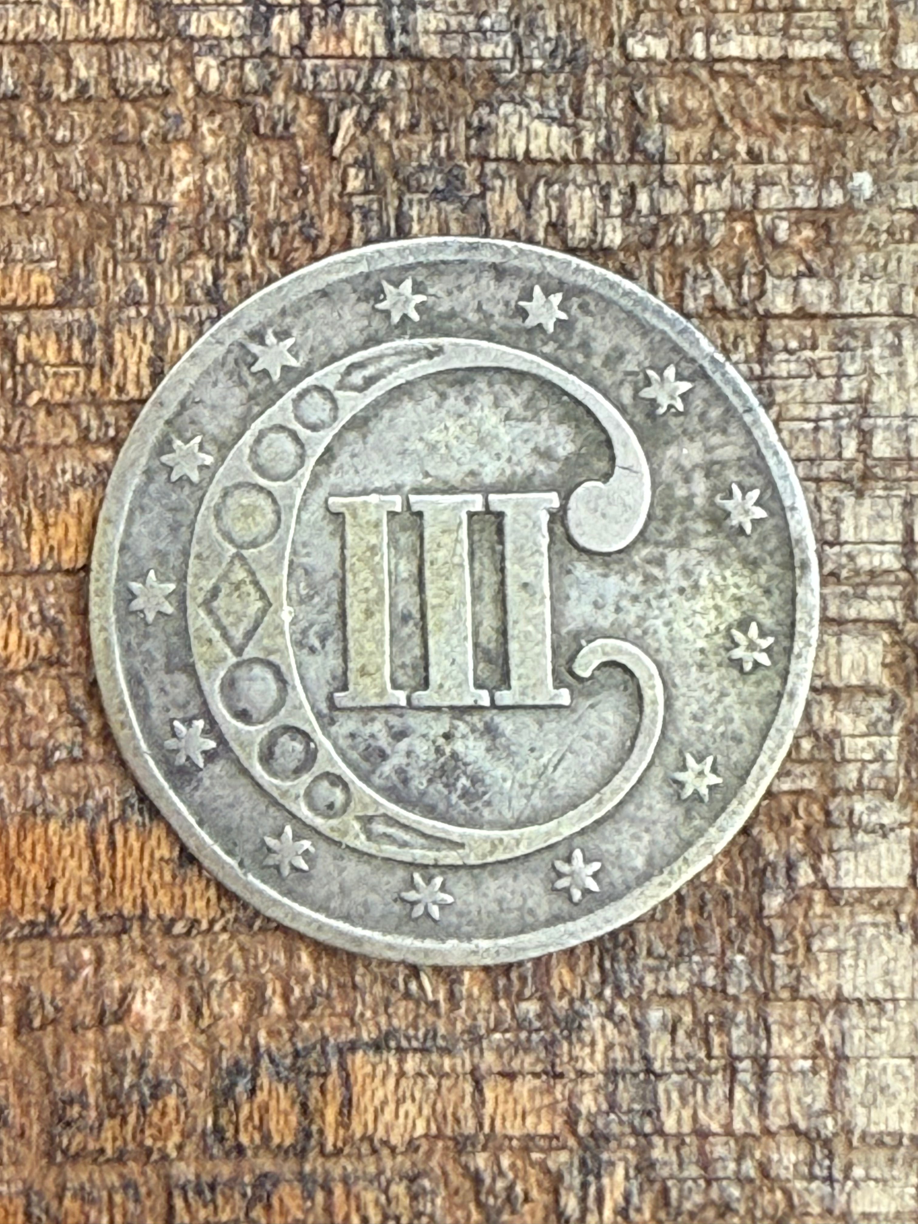 1853 3c US Three Cent ~ Silver