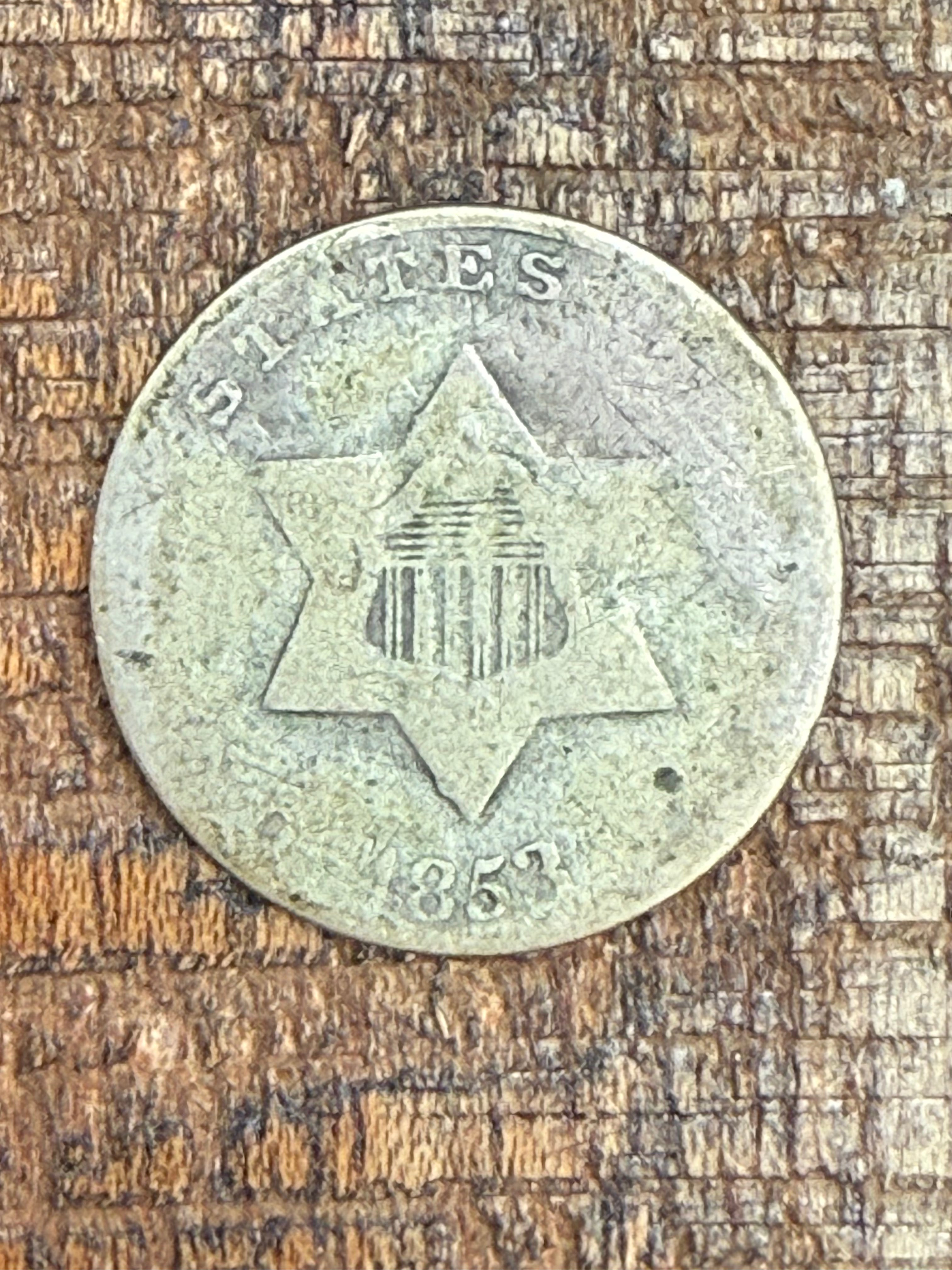 1853 3c US Three Cent ~ Silver