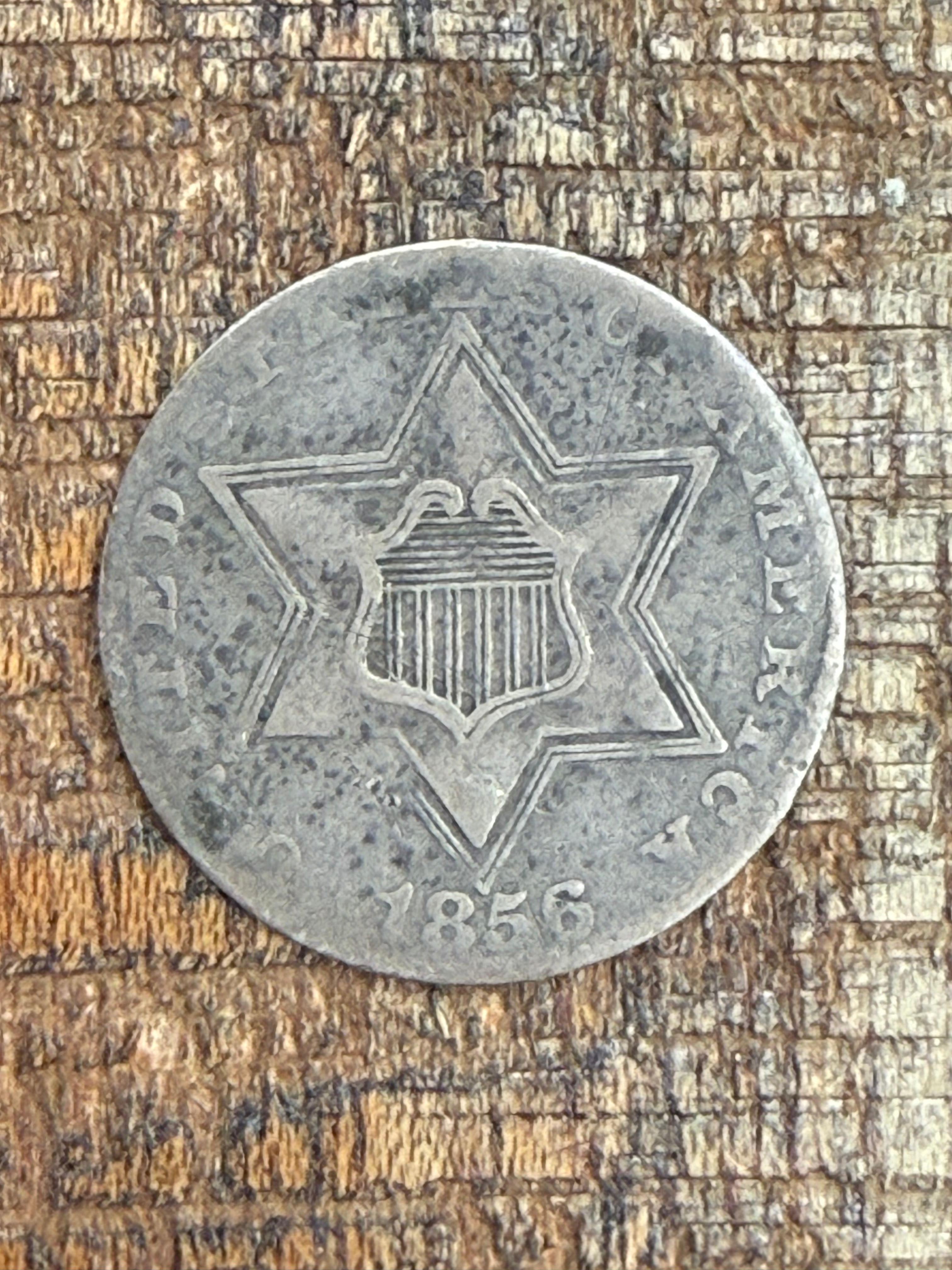 1856 3c US Three Cent ~ Silver