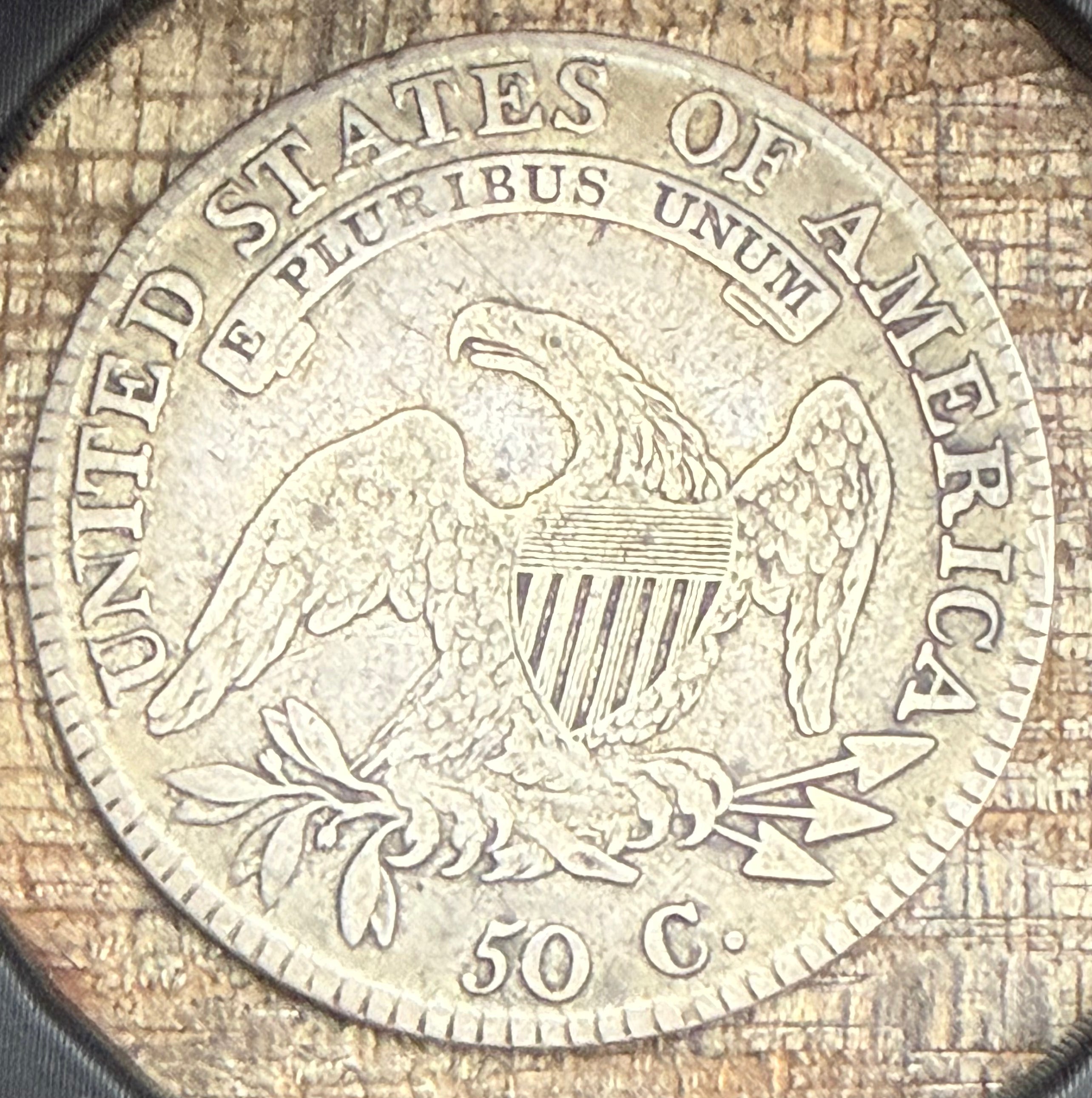 1818/7 50c US Capped Bust Half Dollar