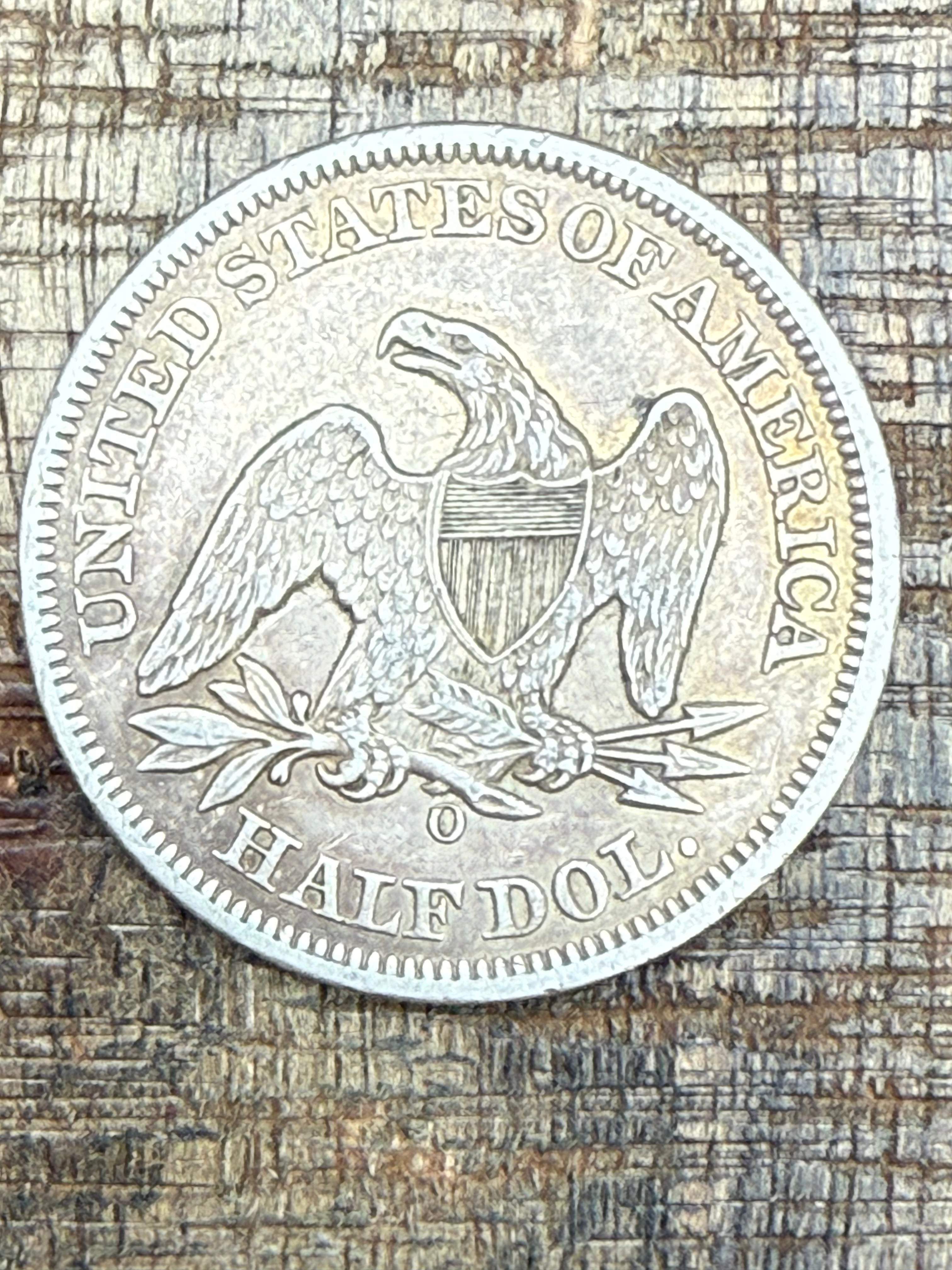 1858-O 50C US Seated Liberty Half Dollar