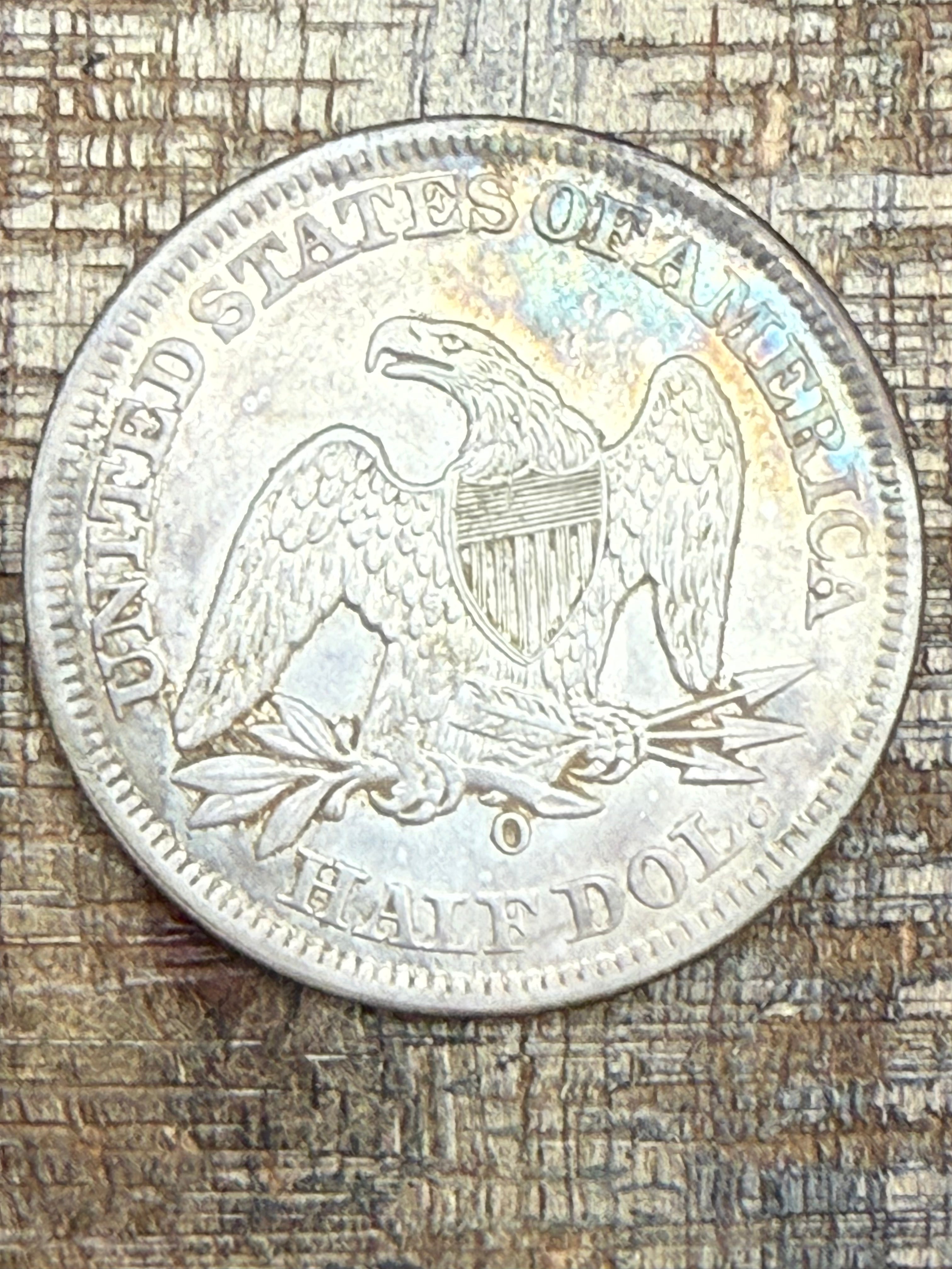 1858-O 50C US Seated Liberty Half Dollar