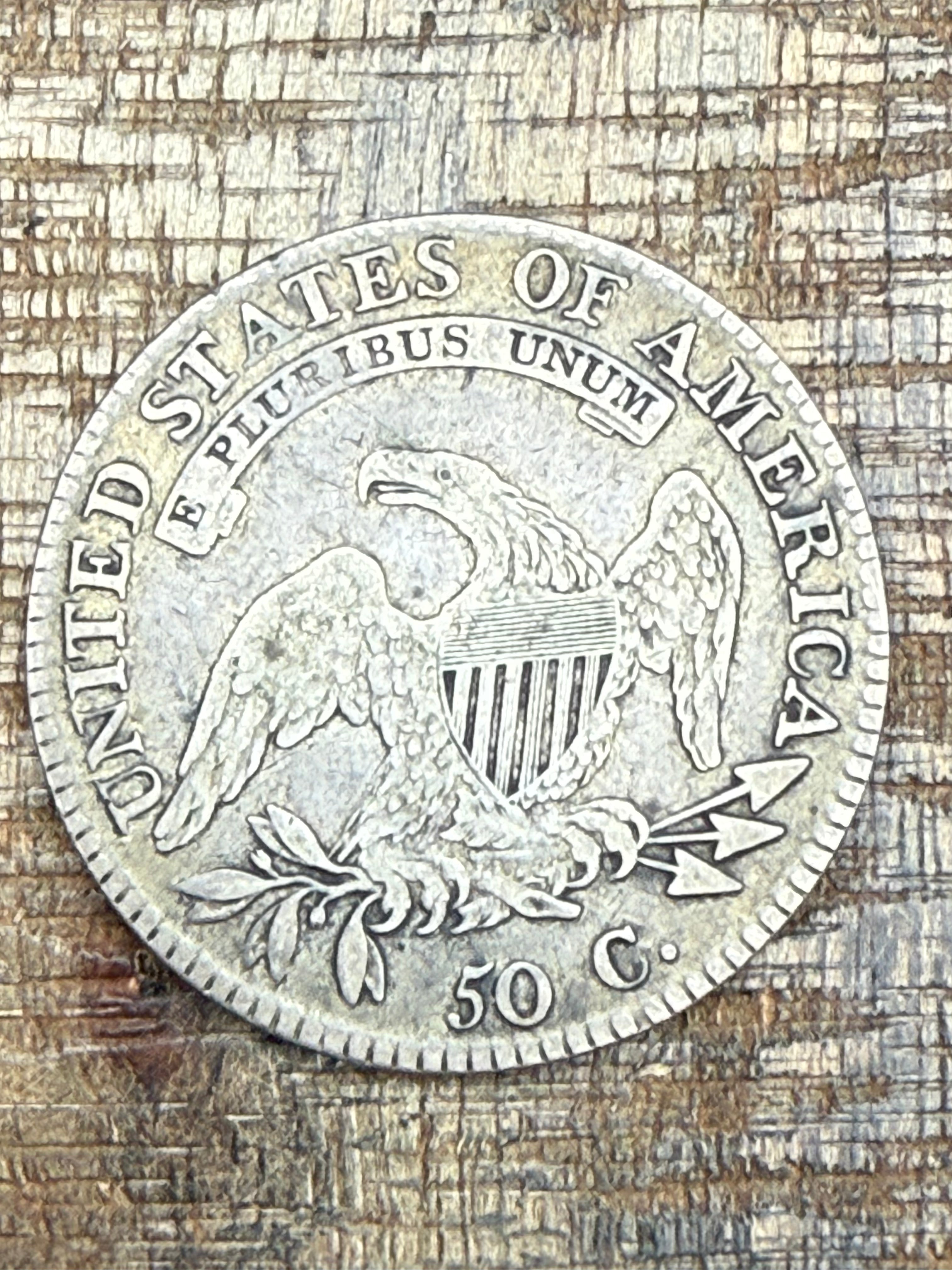 1818/7 50c US Capped Bust Half Dollar