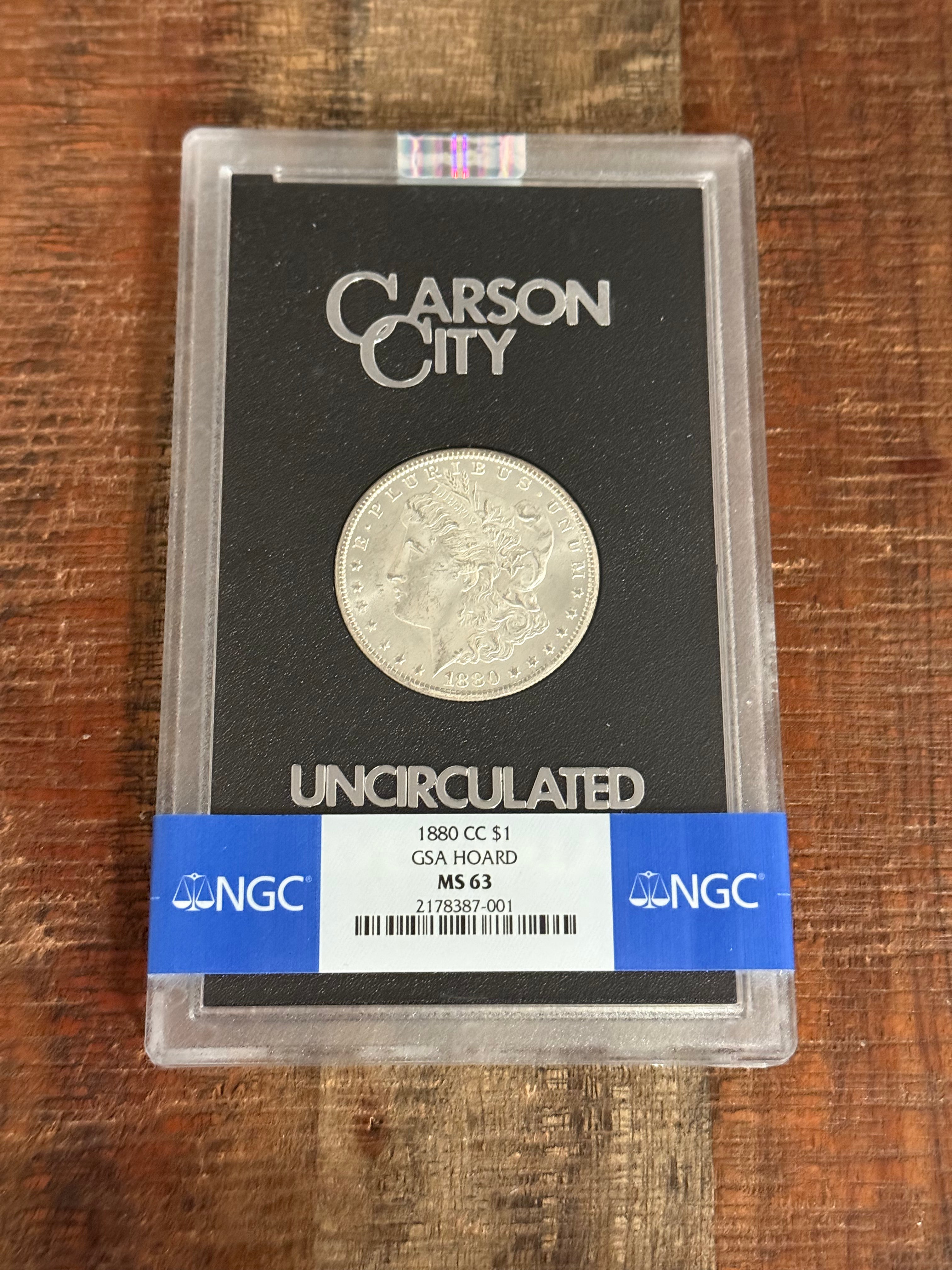 1880-CC $1 US Morgan Silver Dollar GSA Carson City ~ NGC MS63