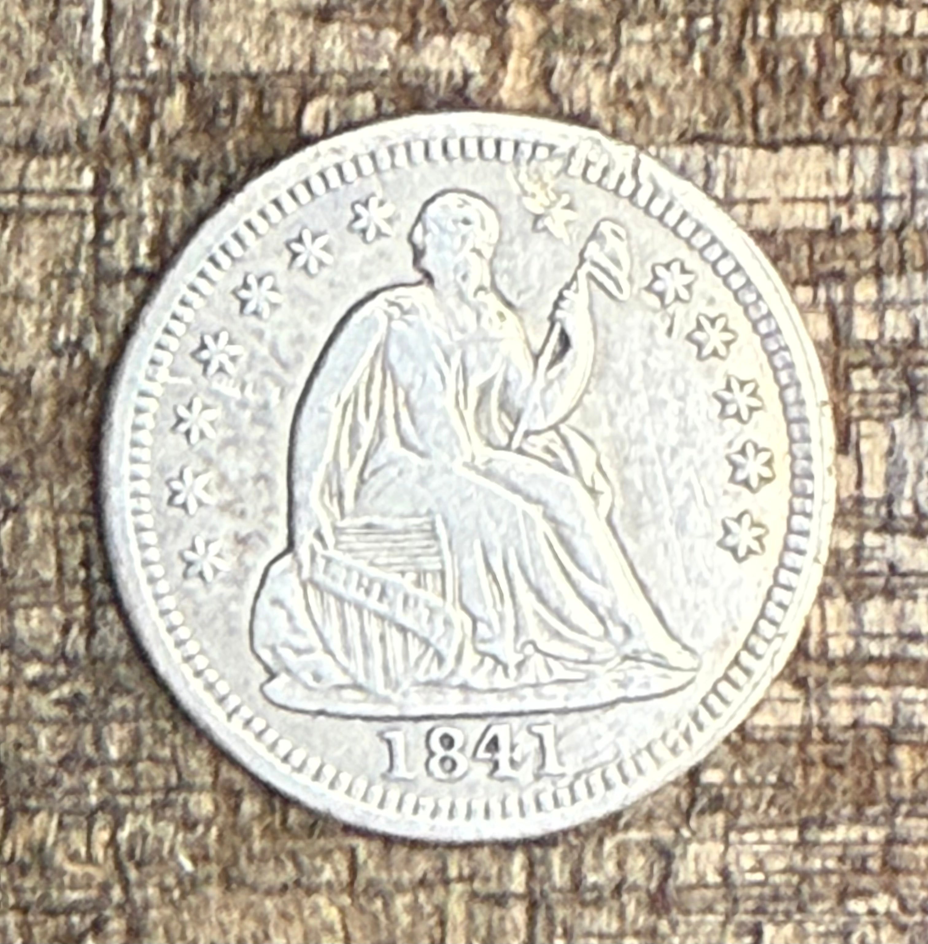 1841 H10C US Seated Liberty Half Dime