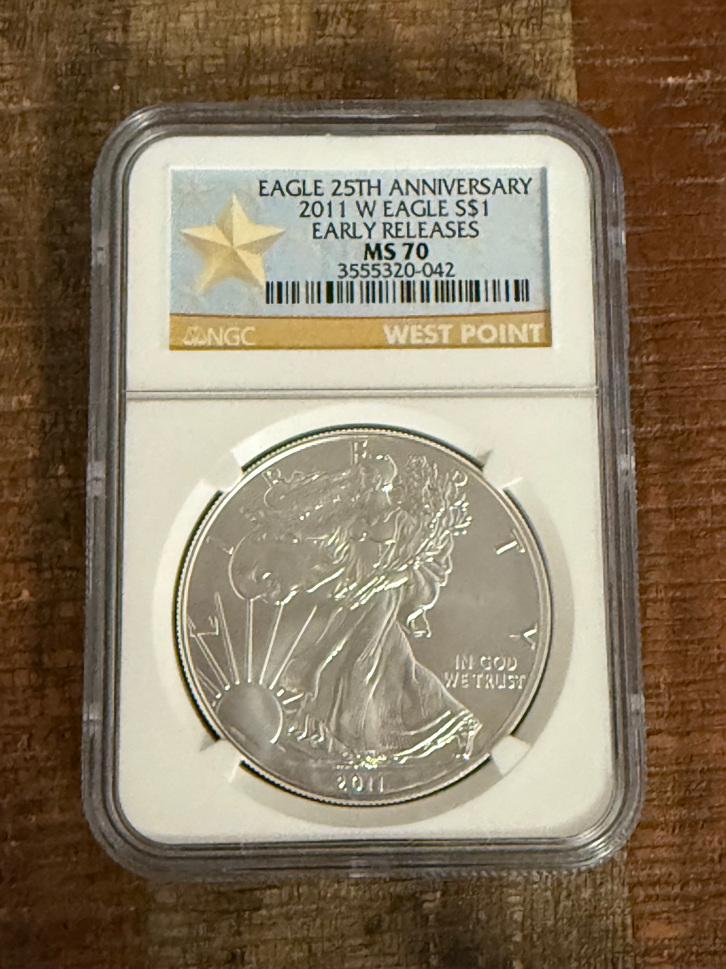 2011 $1 US American Silver Eagle NGC MS70 ~ Early Releases ~ 25th Anniversary