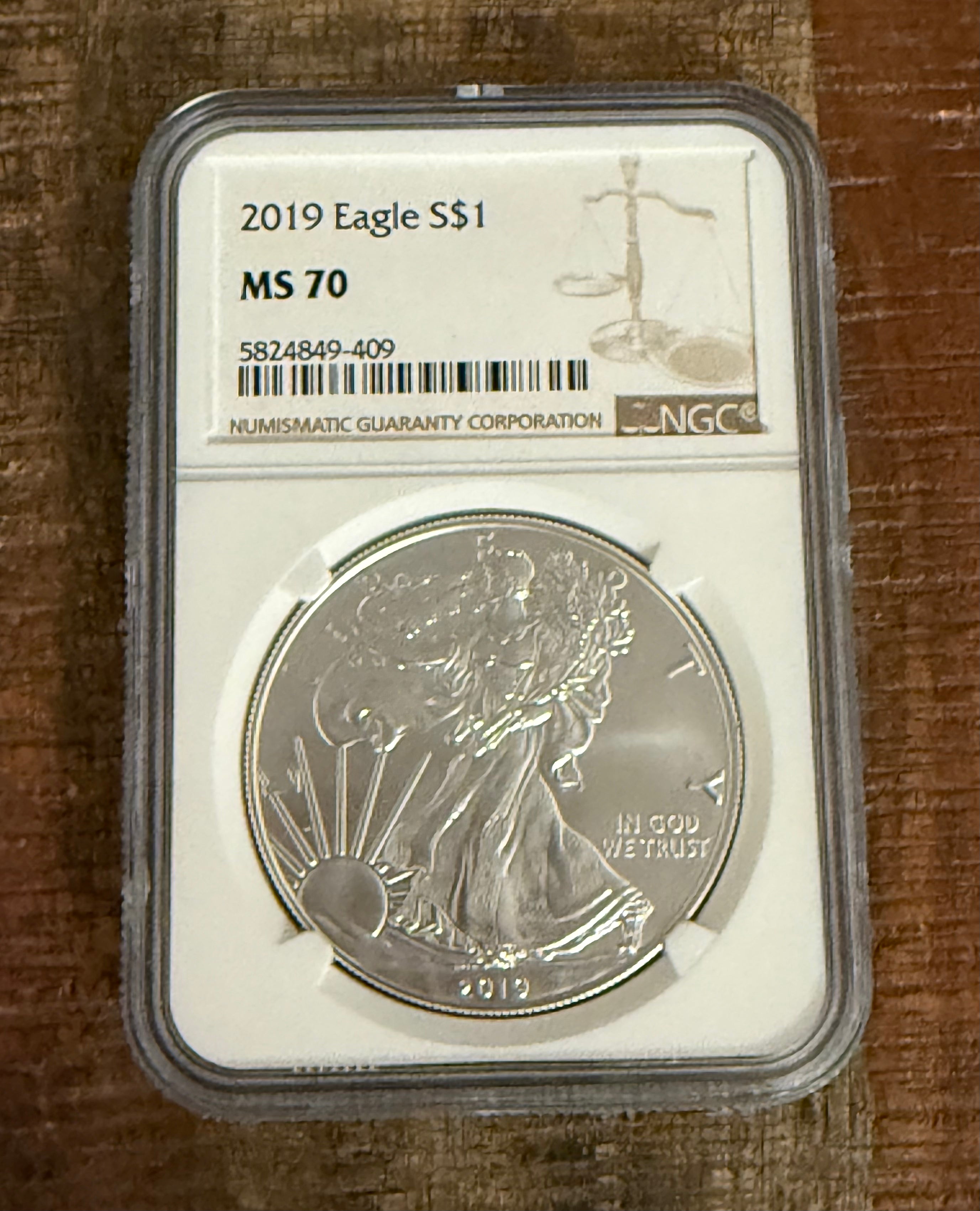 2019 $1 American Silver Eagle NGC MS70