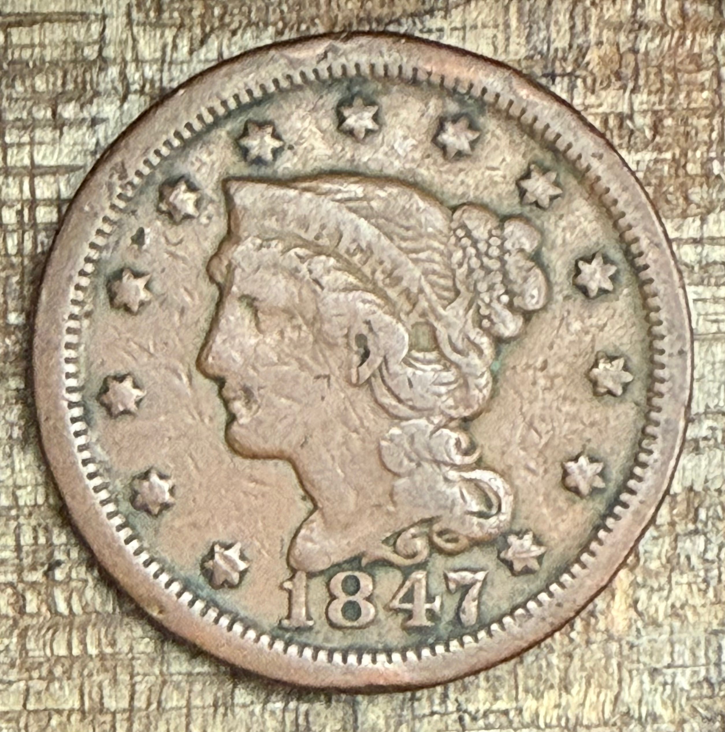 1847 1C US Large Cent