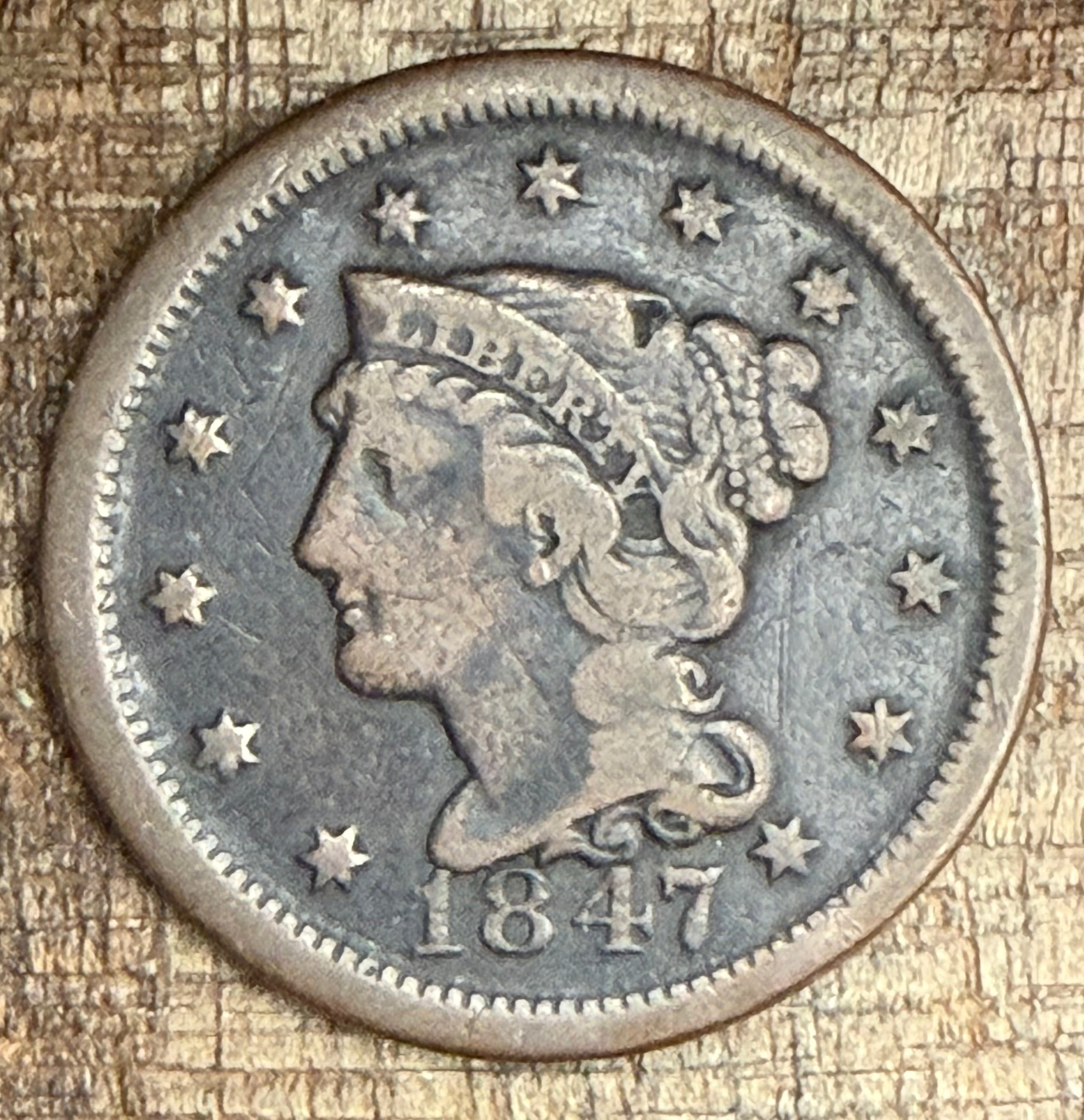 1847 1C US Large Cent