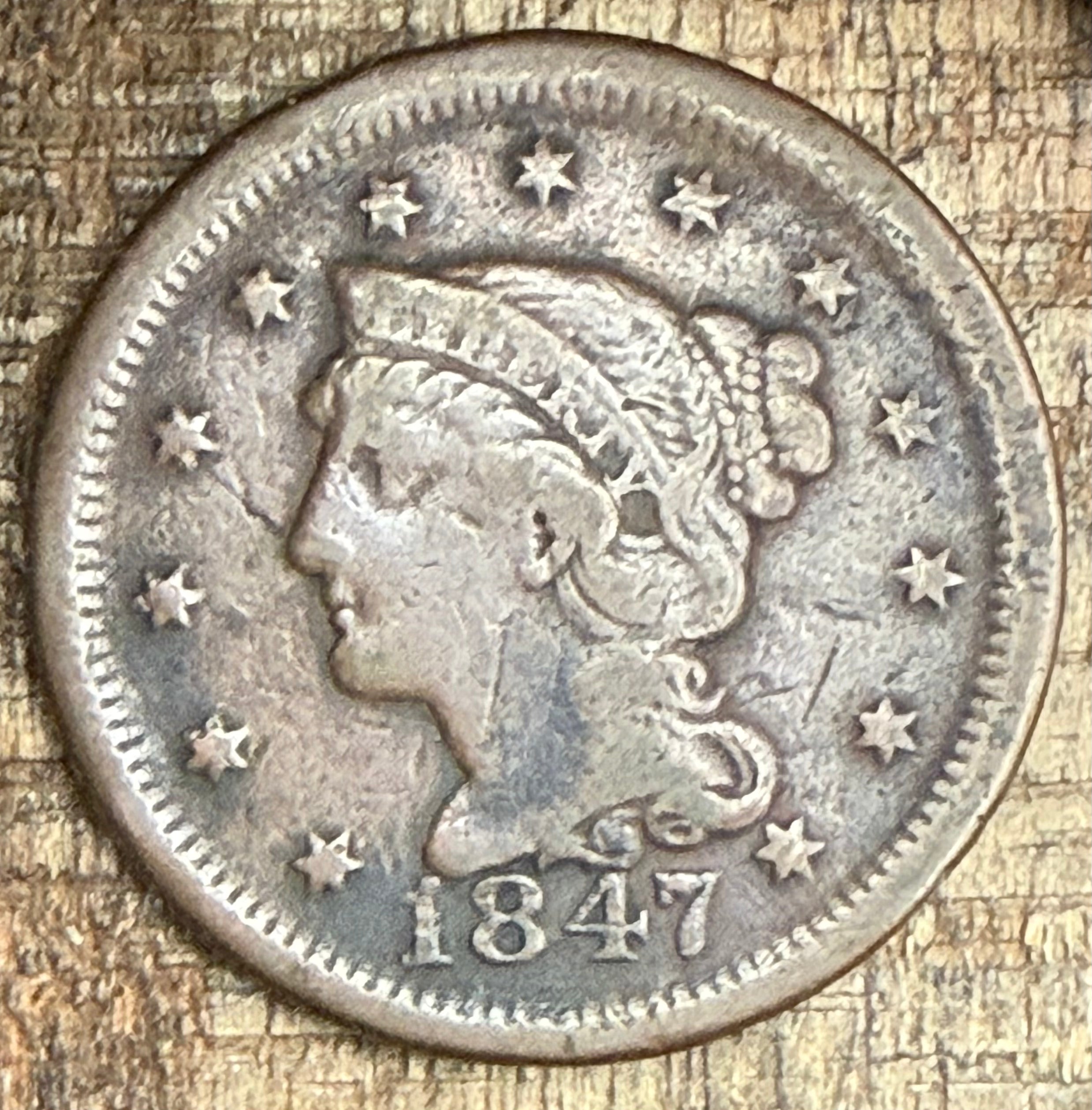 1847 1C US Large Cent
