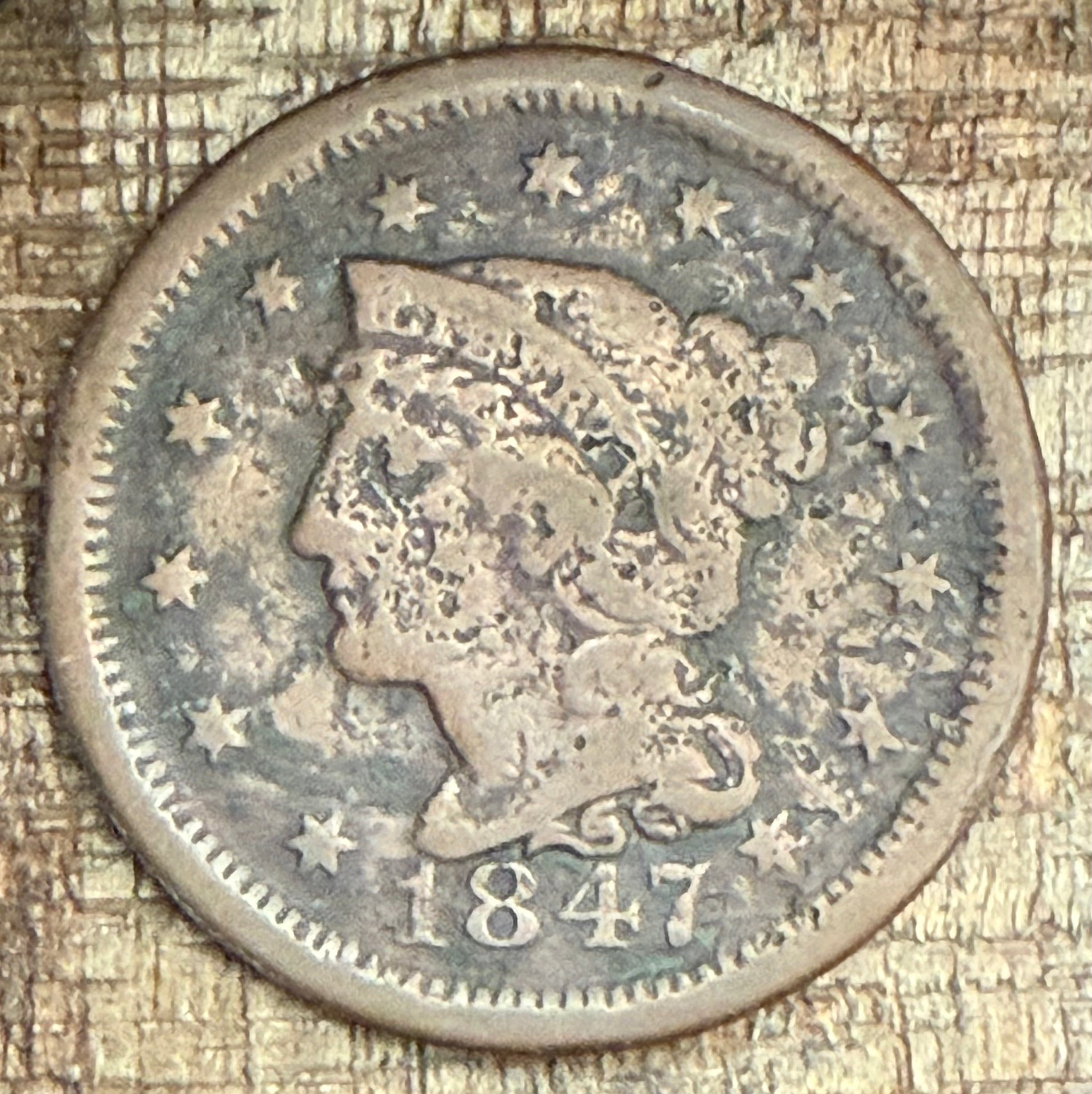 1847 1C US Large Cent