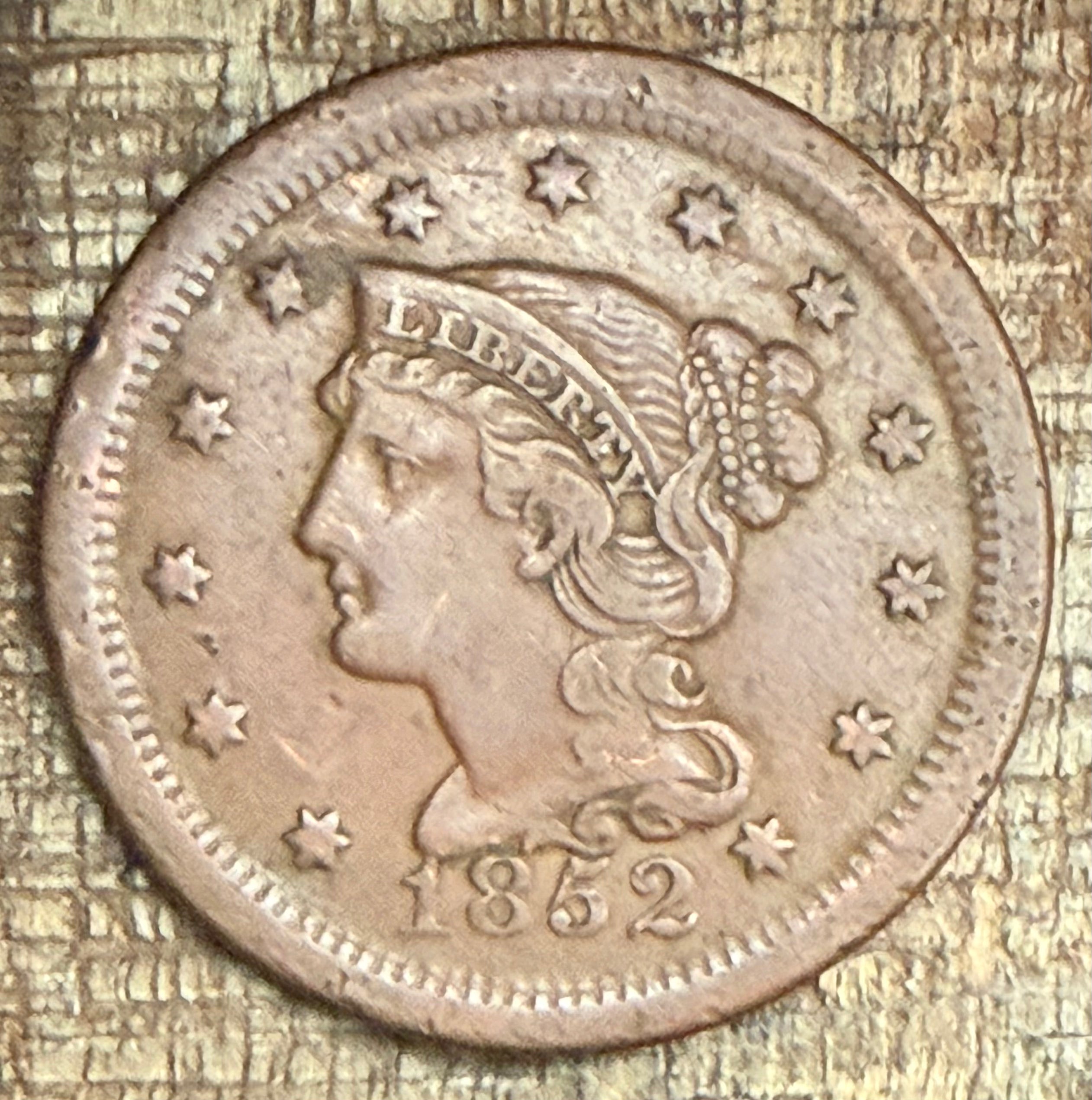 1852 1C US Large Cent