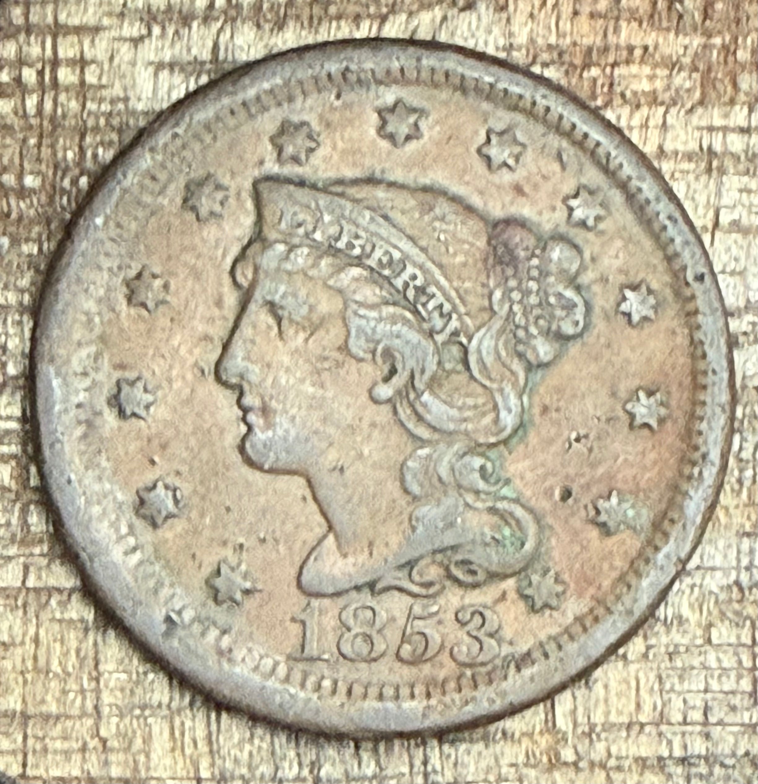 1853 1C US Large Cent