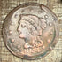 1854 1C US Large Cent ~ Coin Bent/Damaged