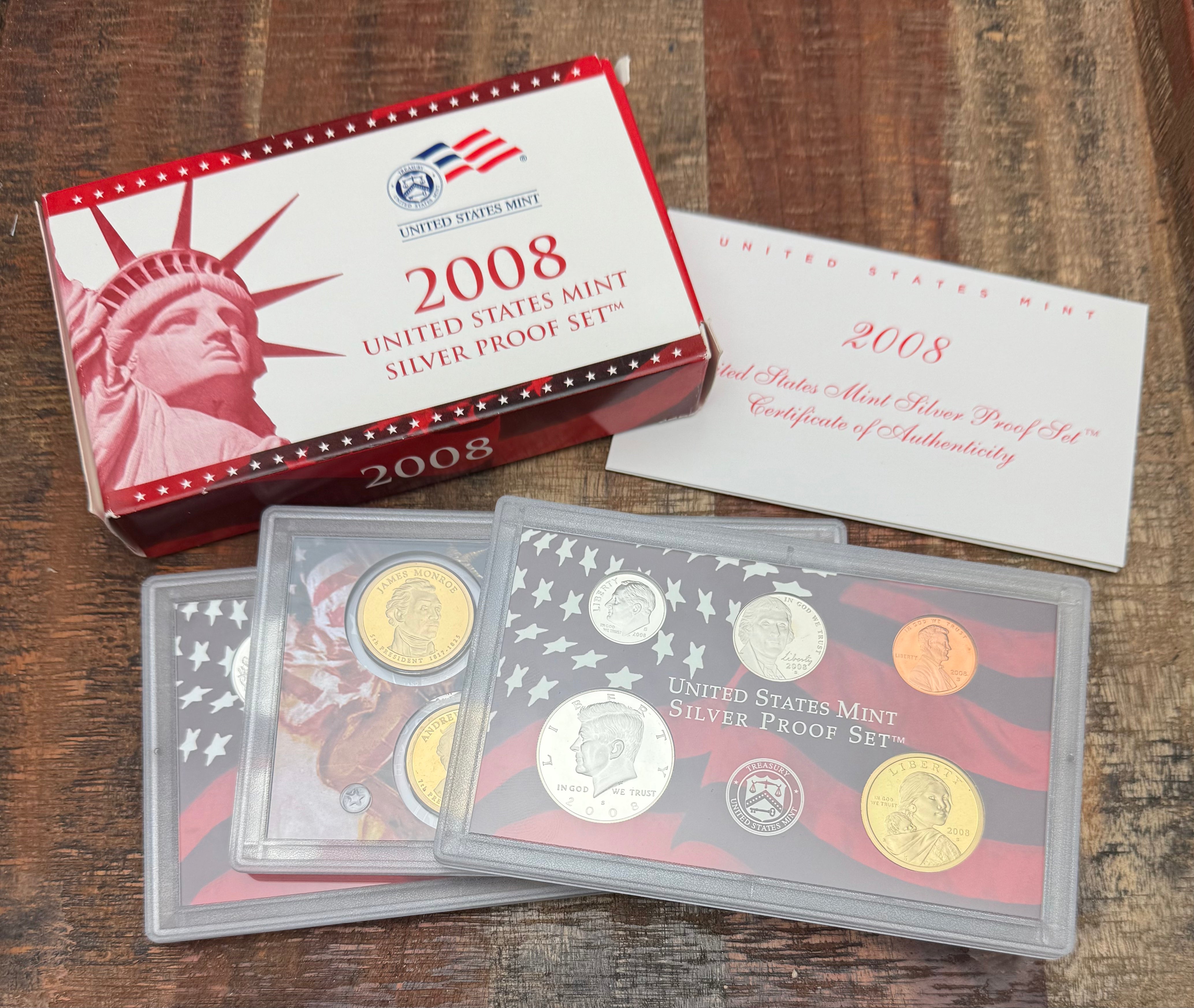 2008-S Silver Proof Set in OGP with COA