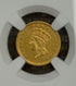 1873 closed 3 ~ $1 Indian Princess Head ~ Variety 3 ~ Gold ~NGC AU50 ~ LOW MINTAGE VARIETY only 1800