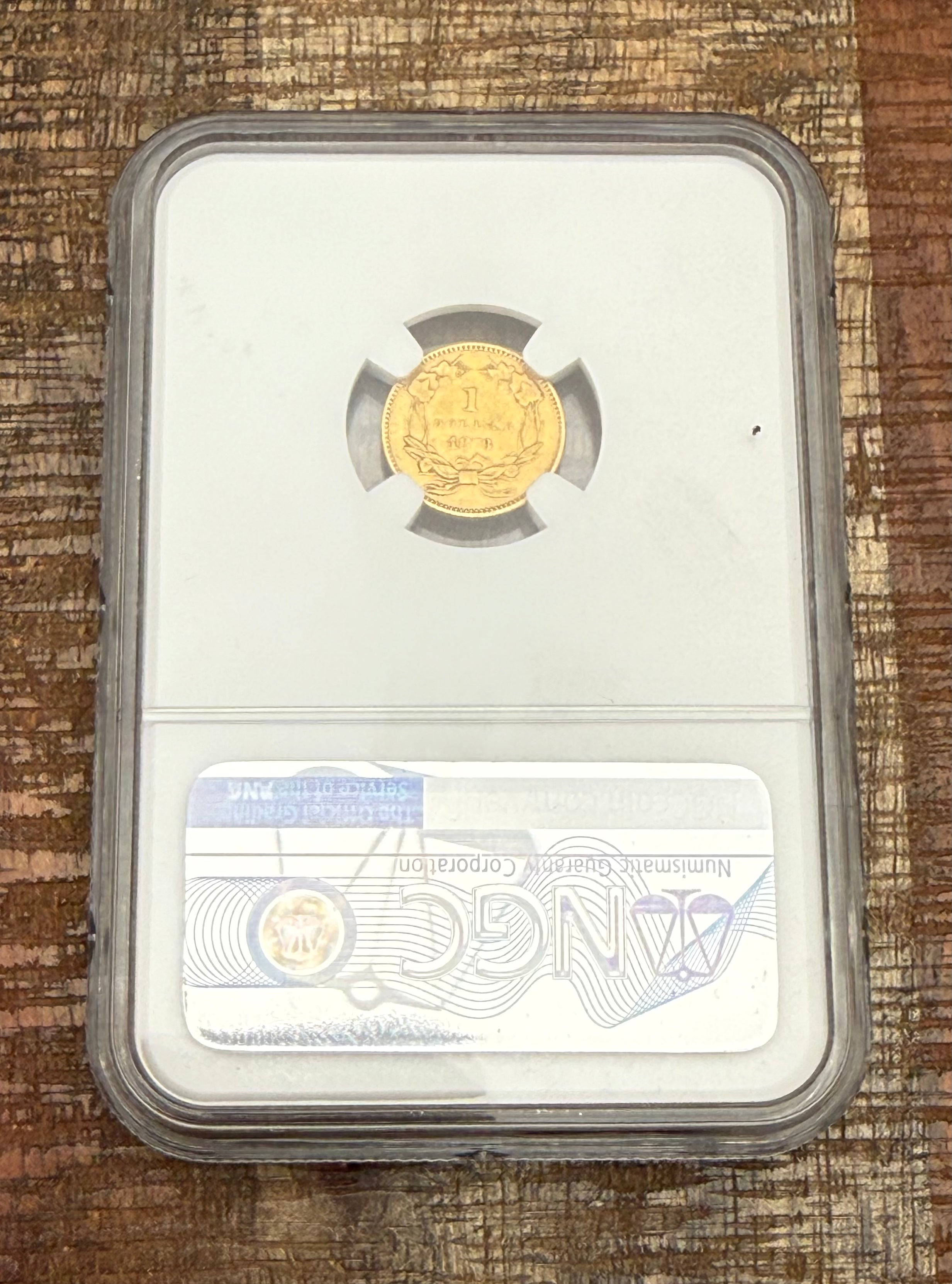 1873 closed 3 ~ $1 Indian Princess Head ~ Variety 3 ~ Gold ~NGC AU50 ~ LOW MINTAGE VARIETY only 1800