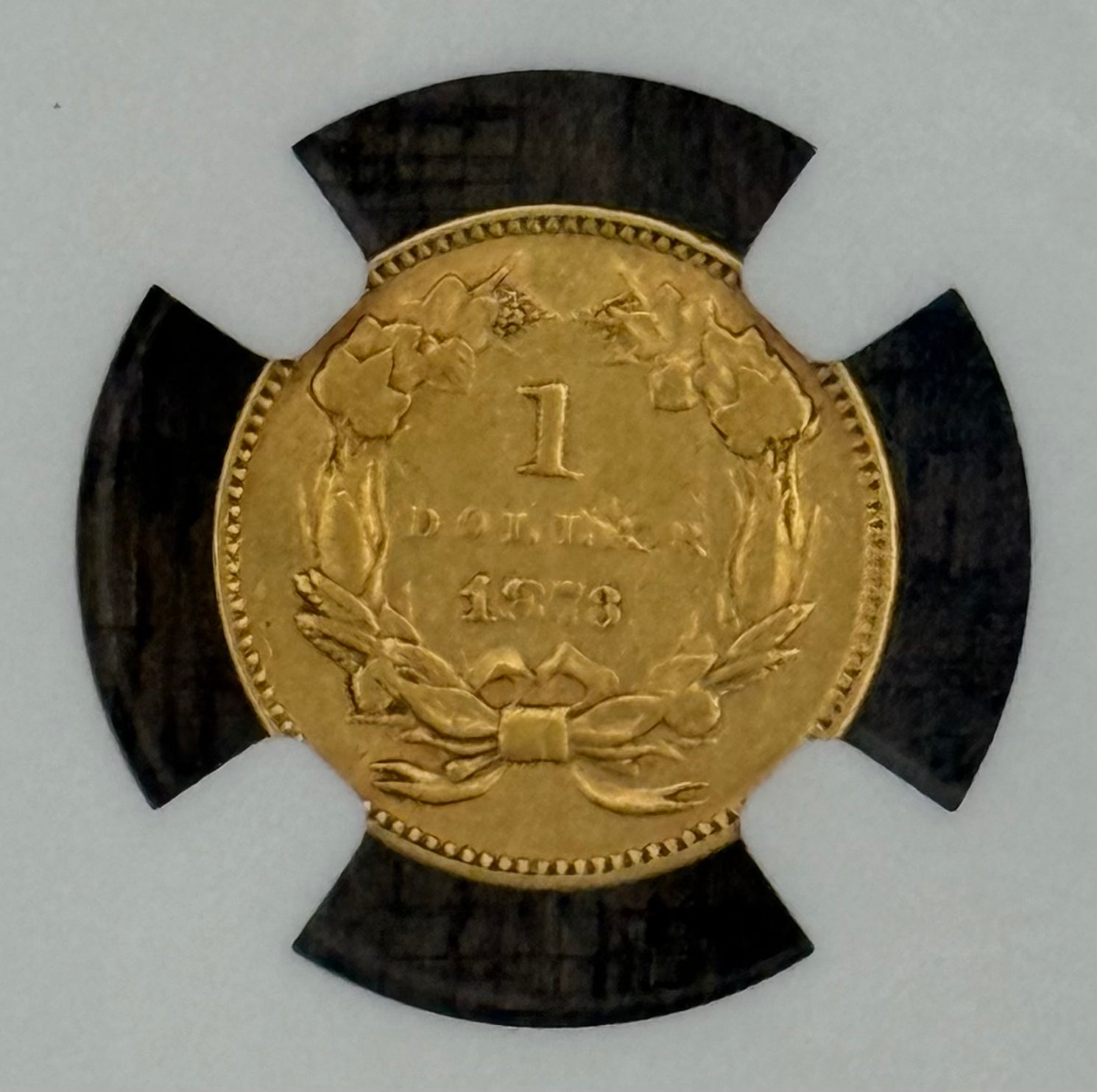1873 closed 3 ~ $1 Indian Princess Head ~ Variety 3 ~ Gold ~NGC AU50 ~ LOW MINTAGE VARIETY only 1800