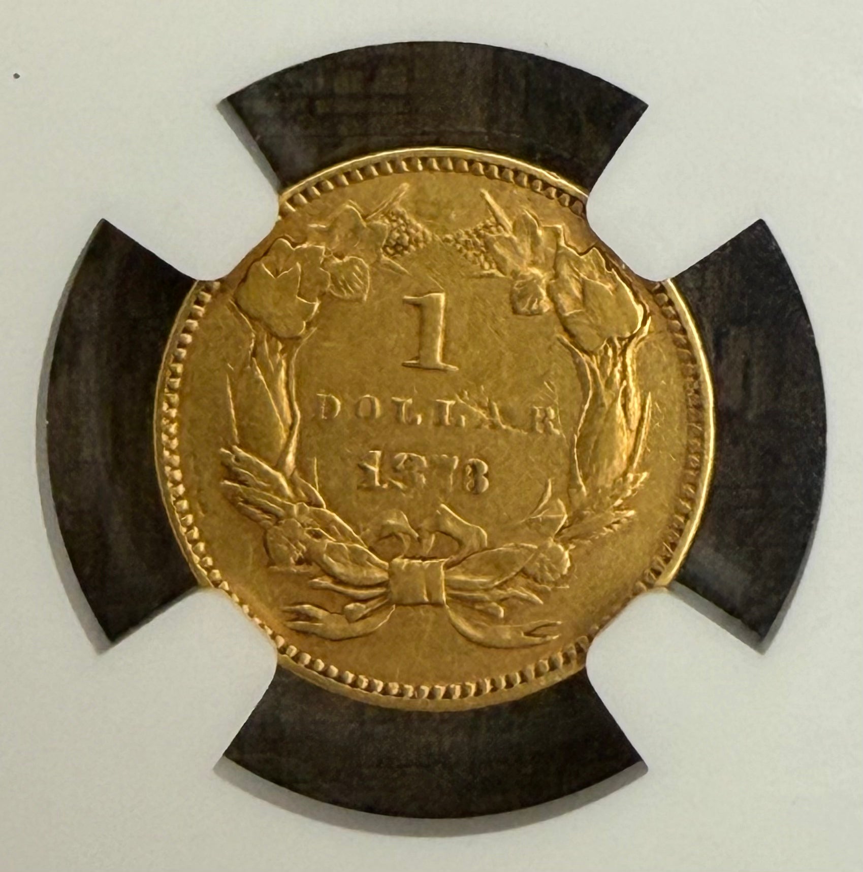 1873 closed 3 ~ $1 Indian Princess Head ~ Variety 3 ~ Gold ~NGC AU50 ~ LOW MINTAGE VARIETY only 1800