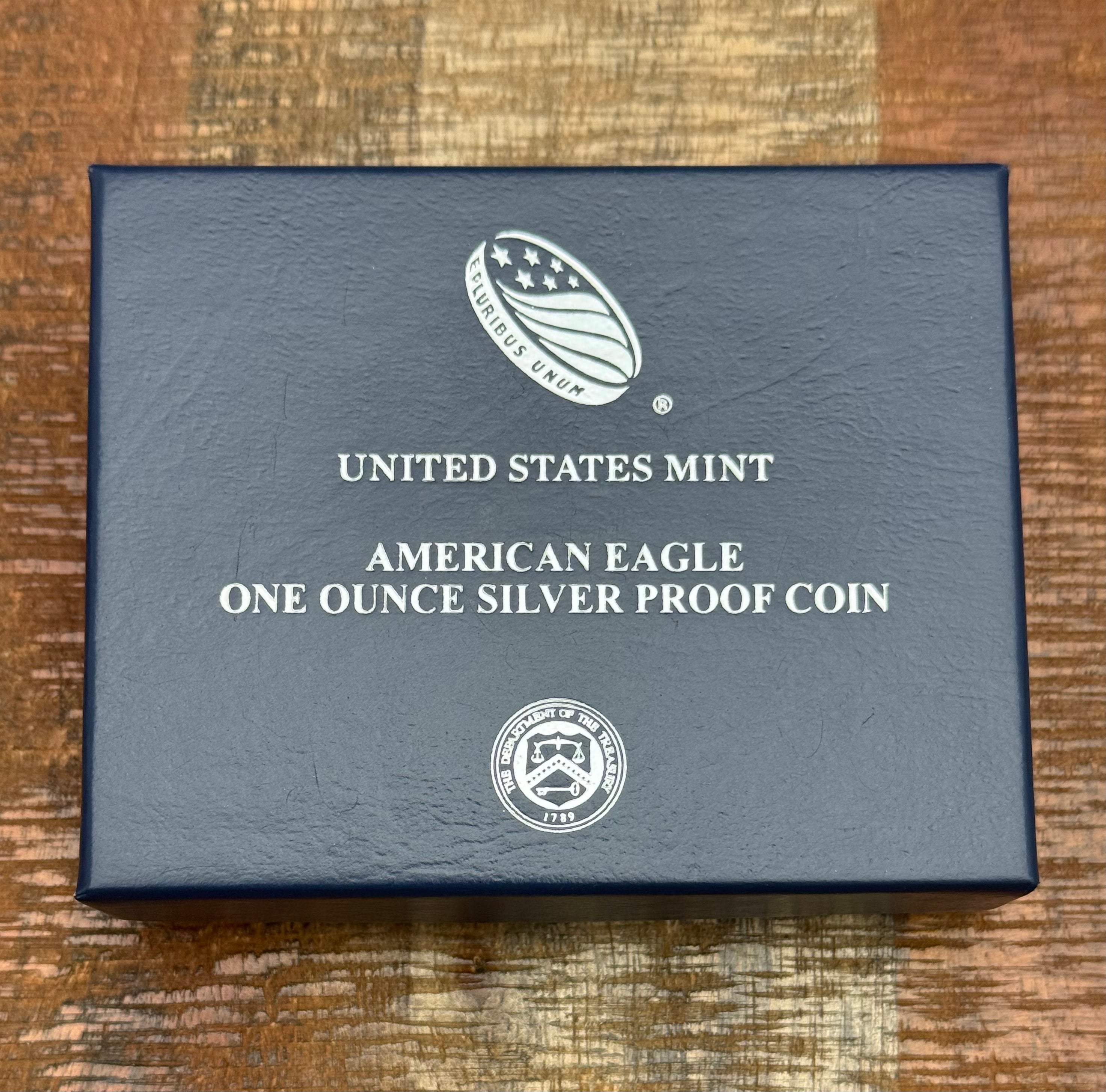 2019-S $1 US American Silver Eagle Proof Coin~Capsule, Presentation Case, Box, with COA.