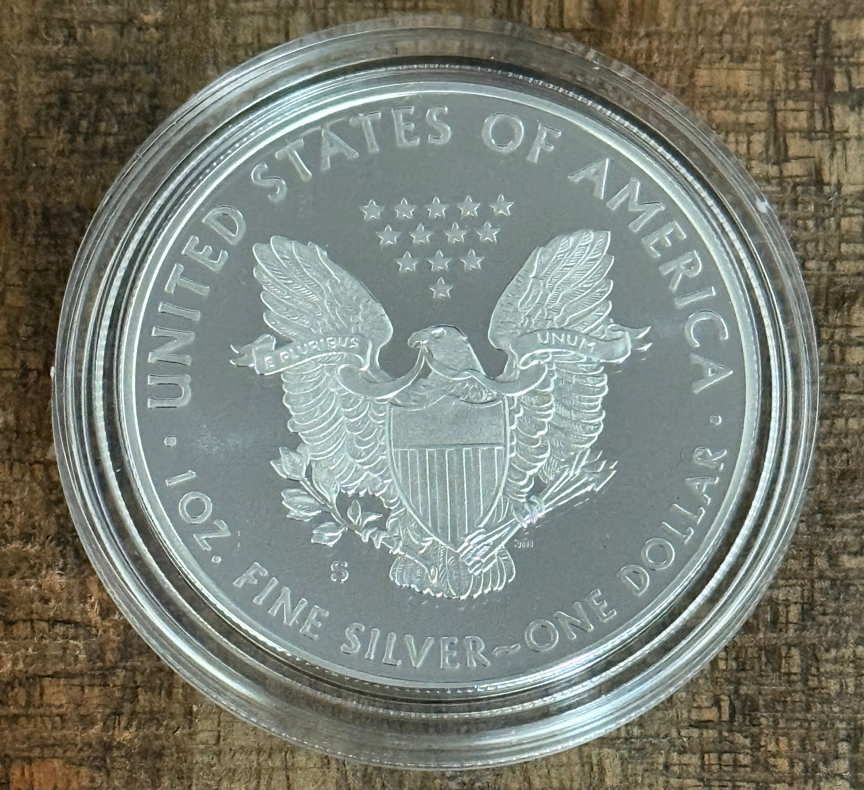 2019-S $1 US American Silver Eagle Proof Coin~Capsule, Presentation Case, Box, with COA.