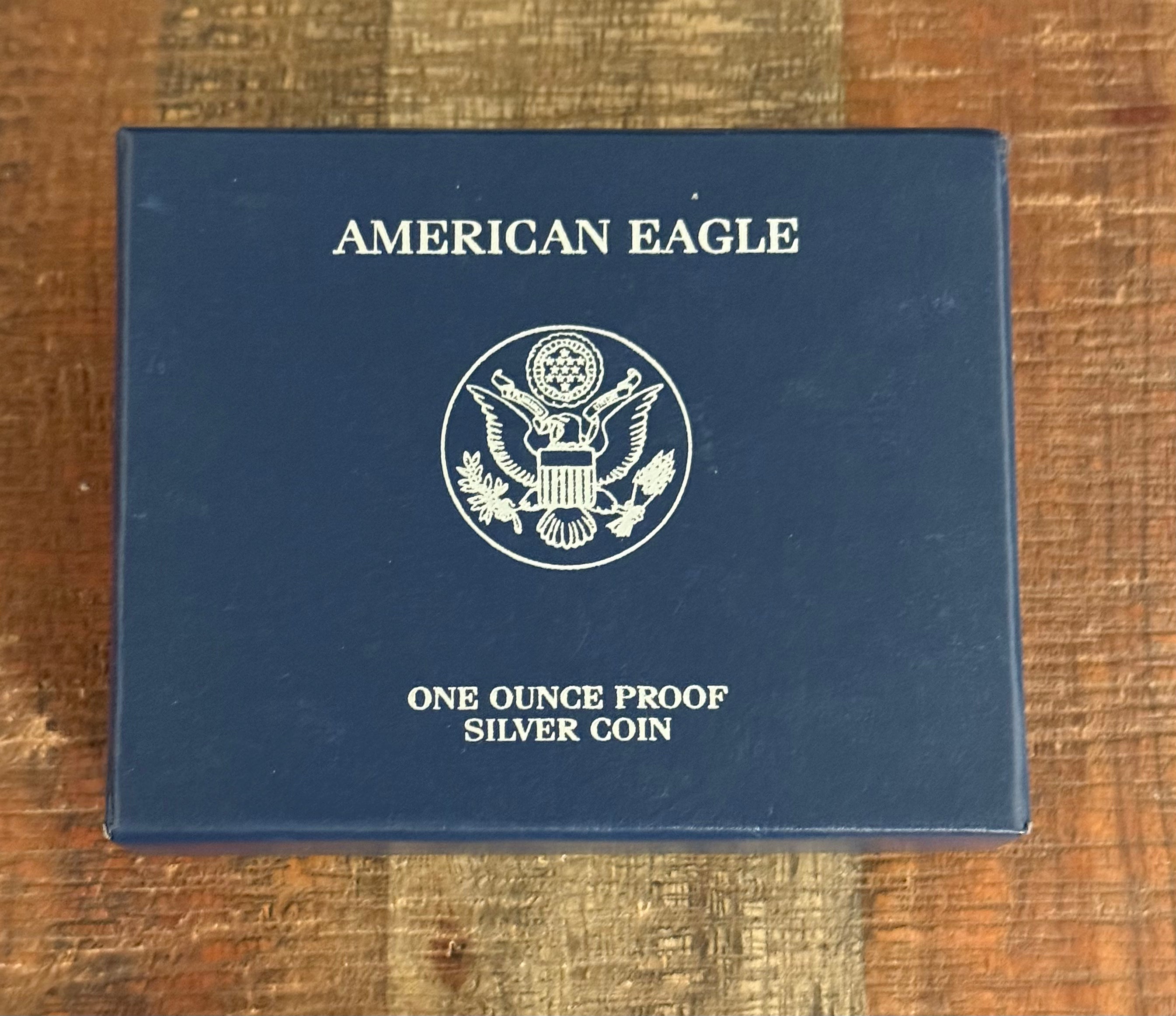 2008-W $1 US American Silver Eagle Proof Coin~Capsule, Presentation Case, Box, with COA.