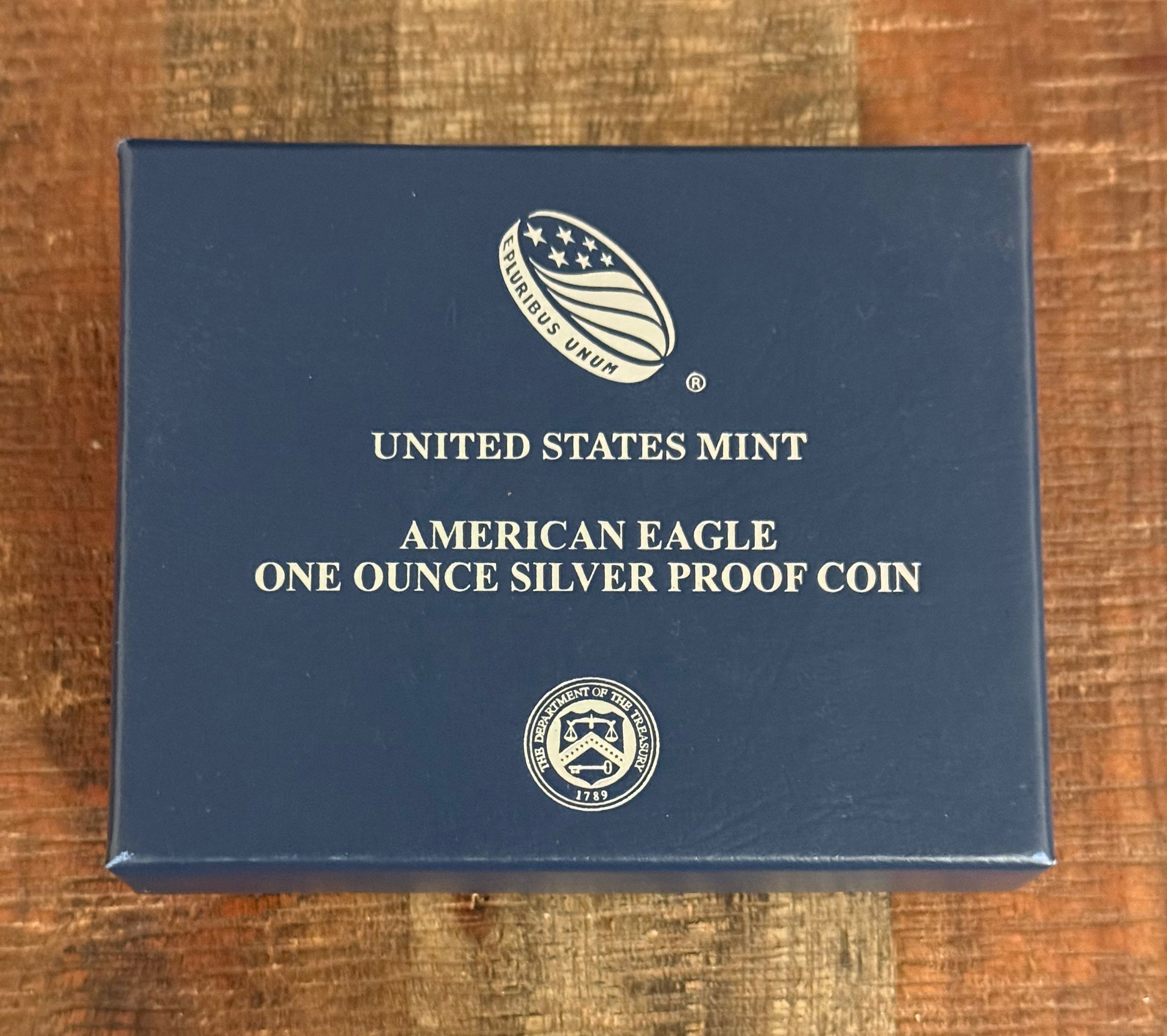 2020-W $1 US American Silver Eagle Proof Coin~Capsule, Presentation Case, Box, with COA.