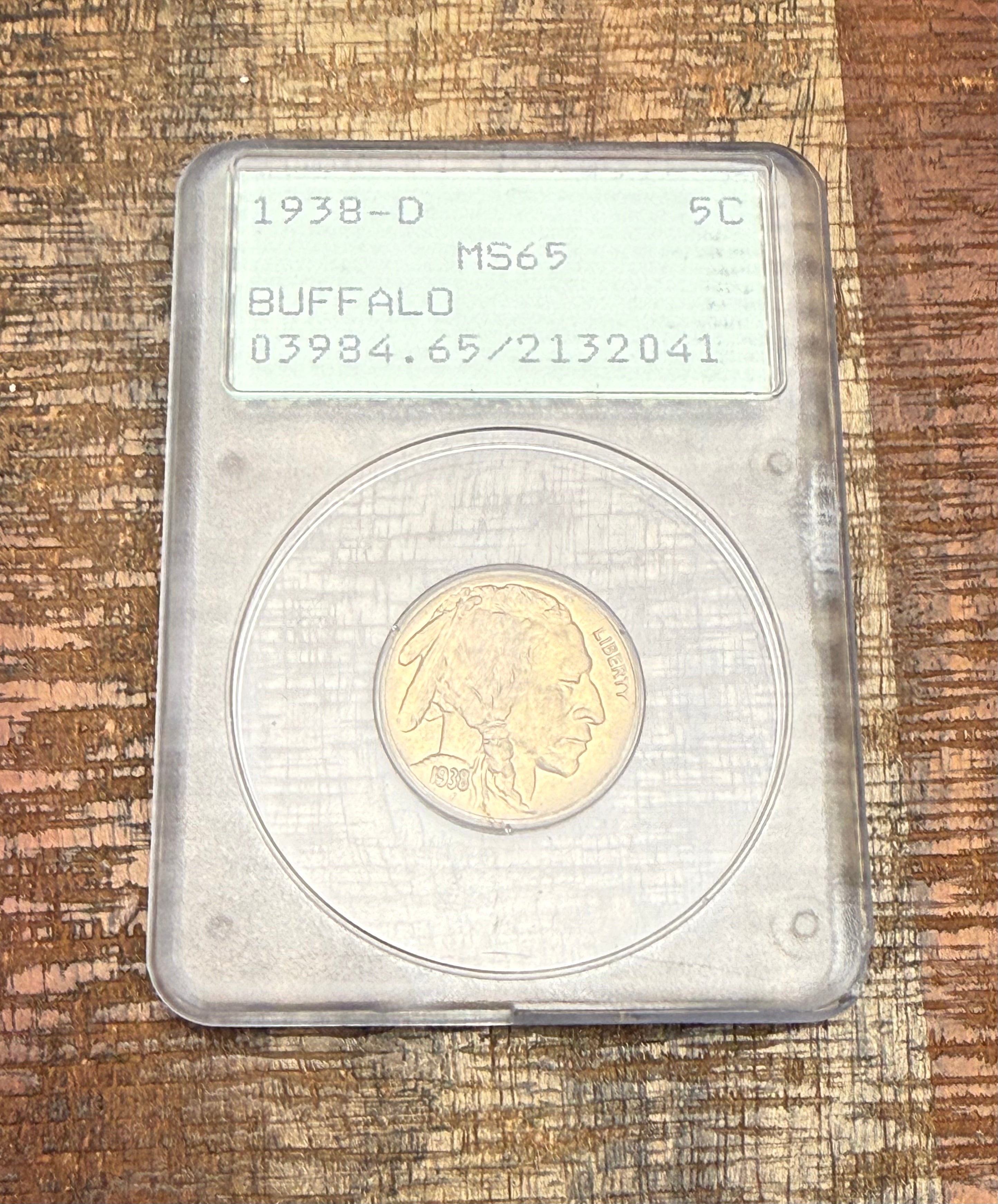 1938-D 5C Buffalo Nickel~PCGS MS65
