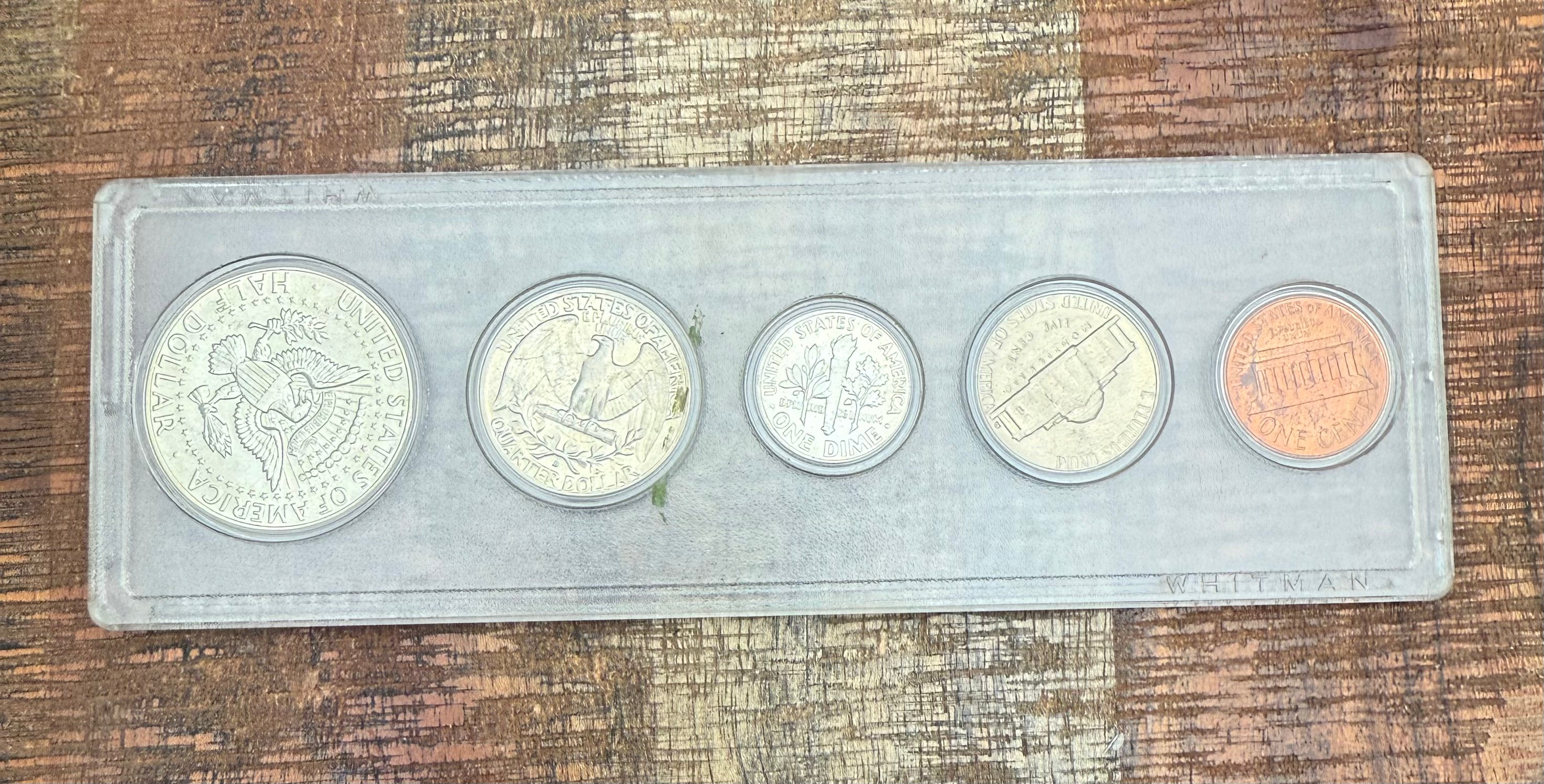 1964 Birth Year Set, 5 coin set with 90% Silver Half Dollar, Quarter, & Dime. (Copy)