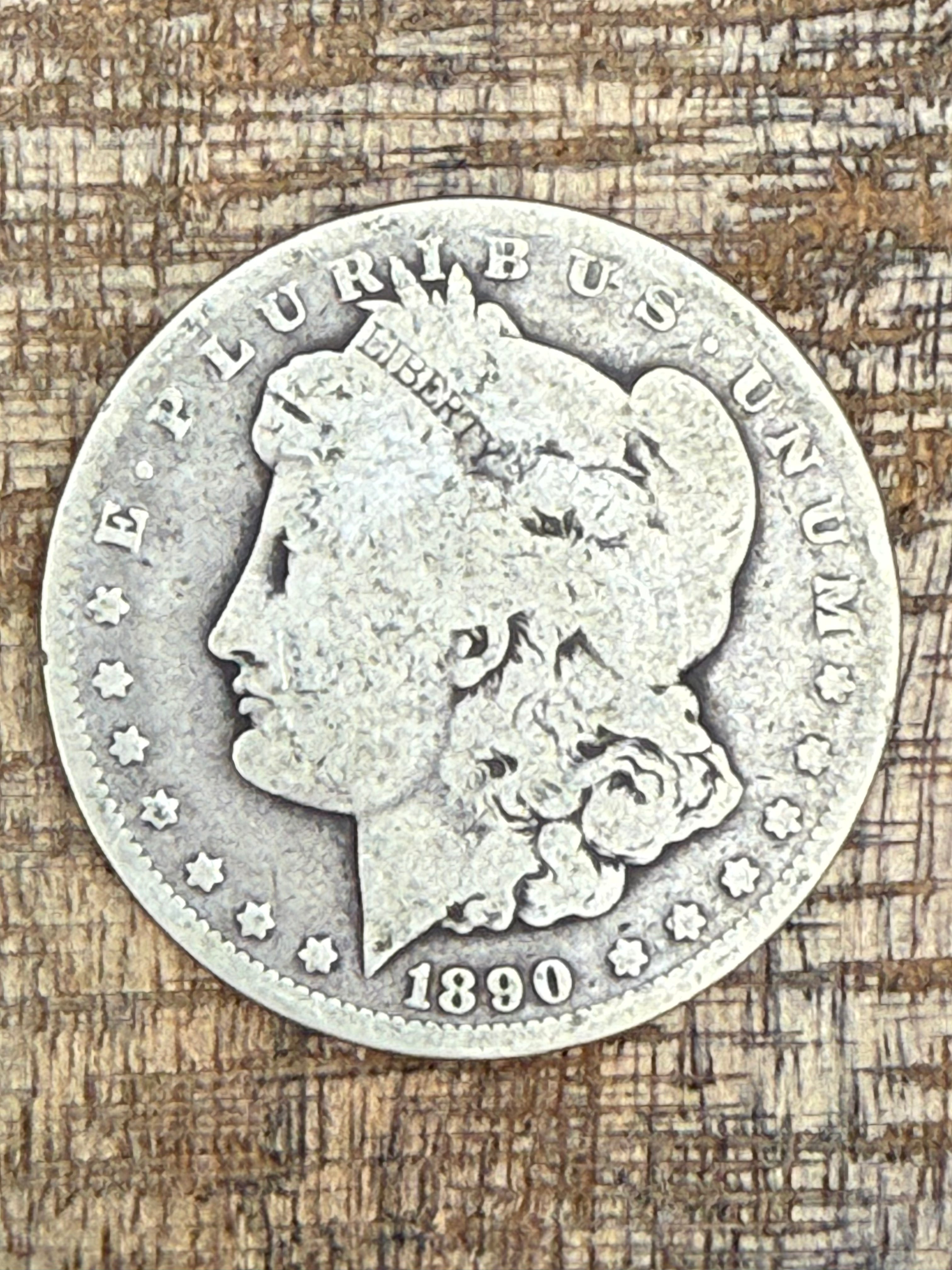 1890-CC $1 US Morgan Silver Dollar