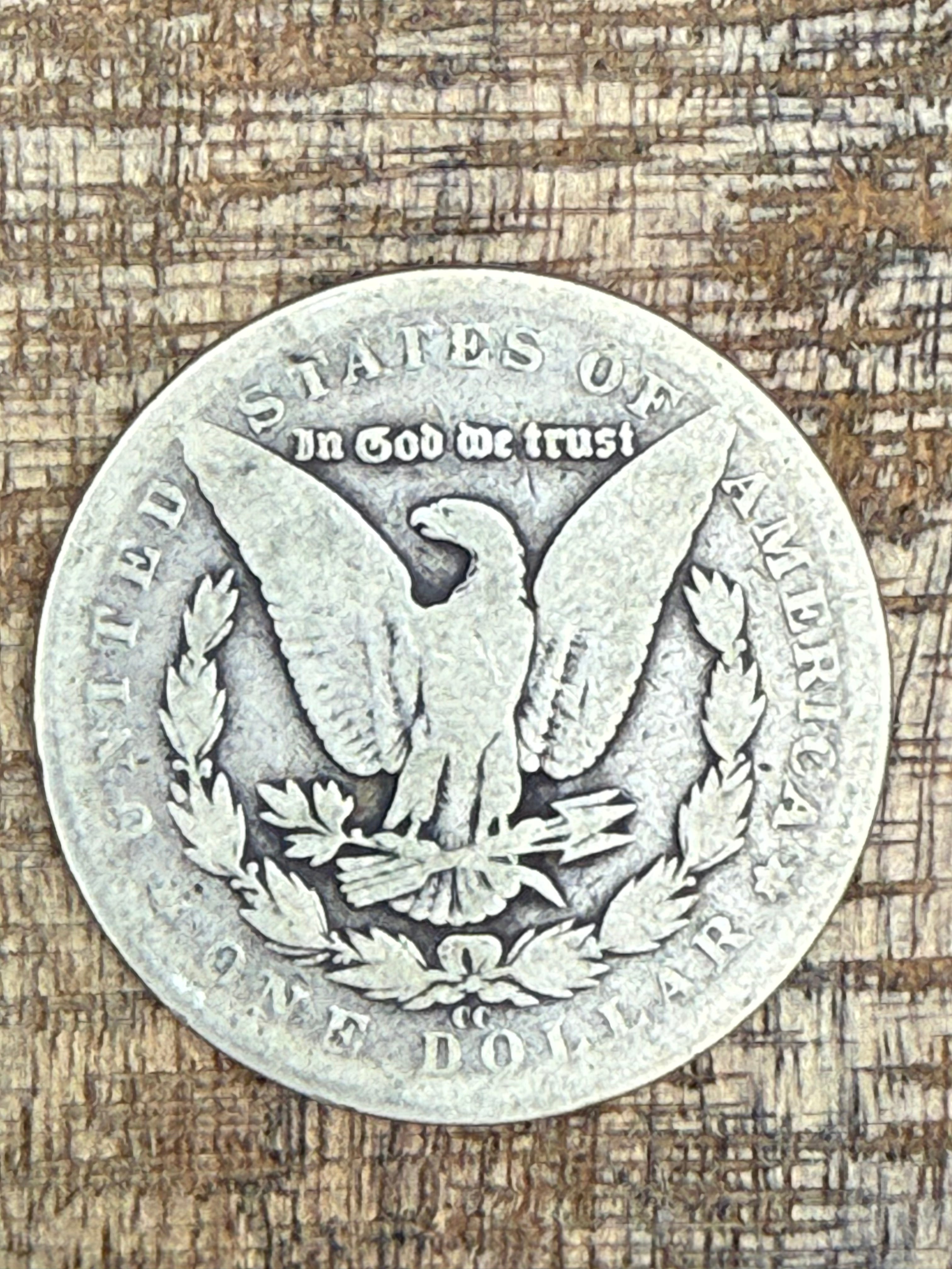 1890-CC $1 US Morgan Silver Dollar