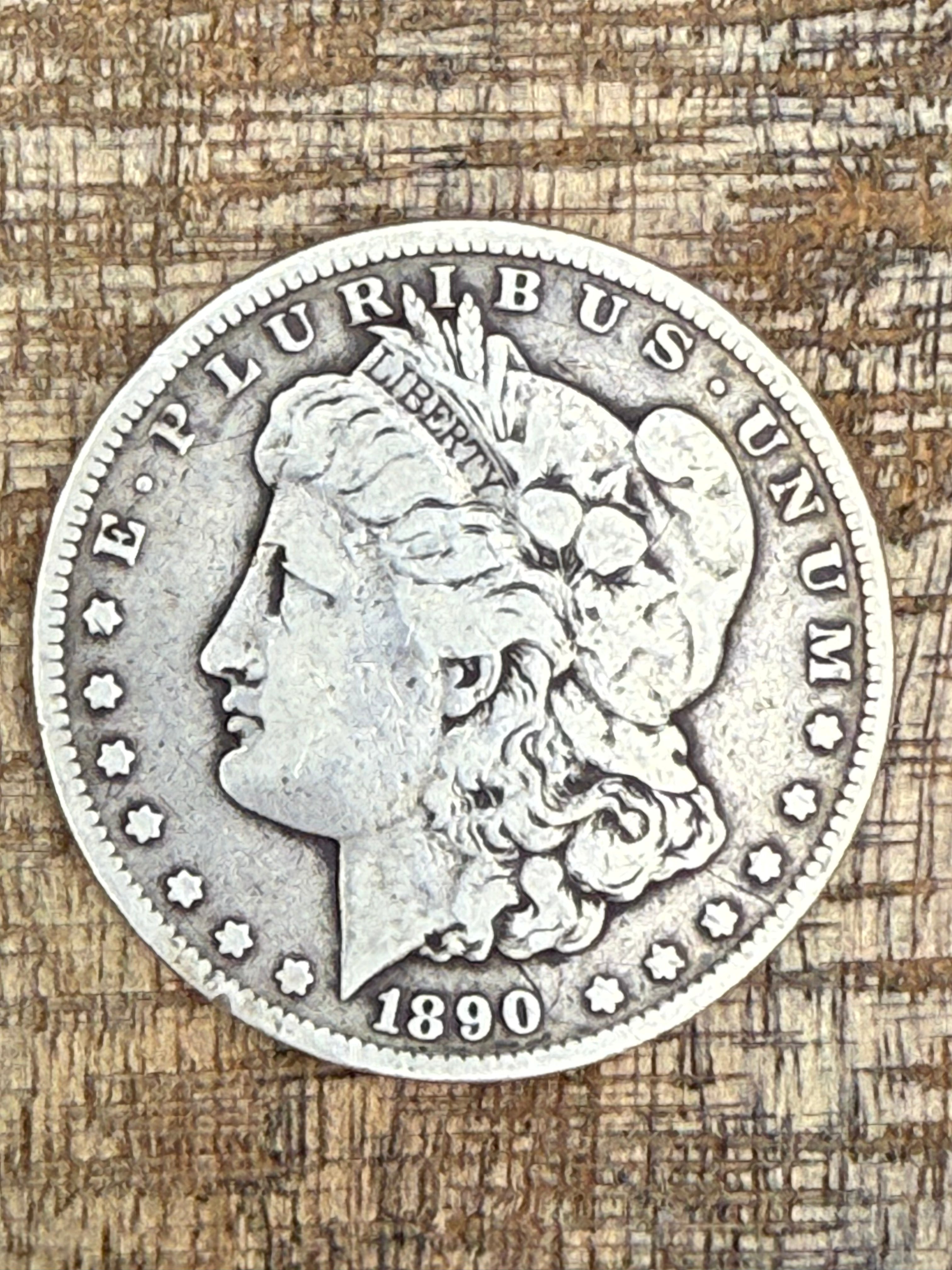 1890-CC $1 US Morgan Silver Dollar