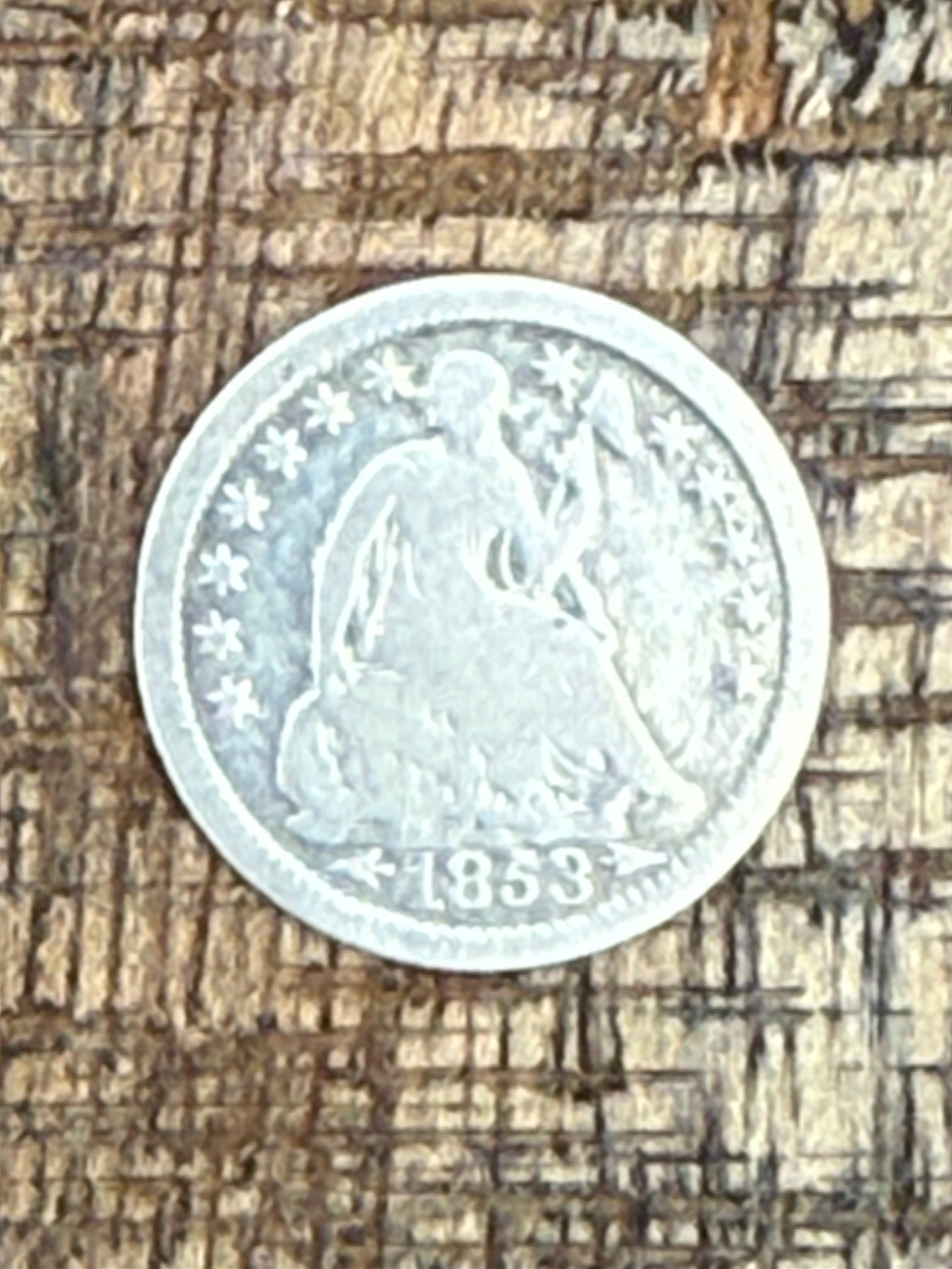1853 5C Half Dime ~ Arrows