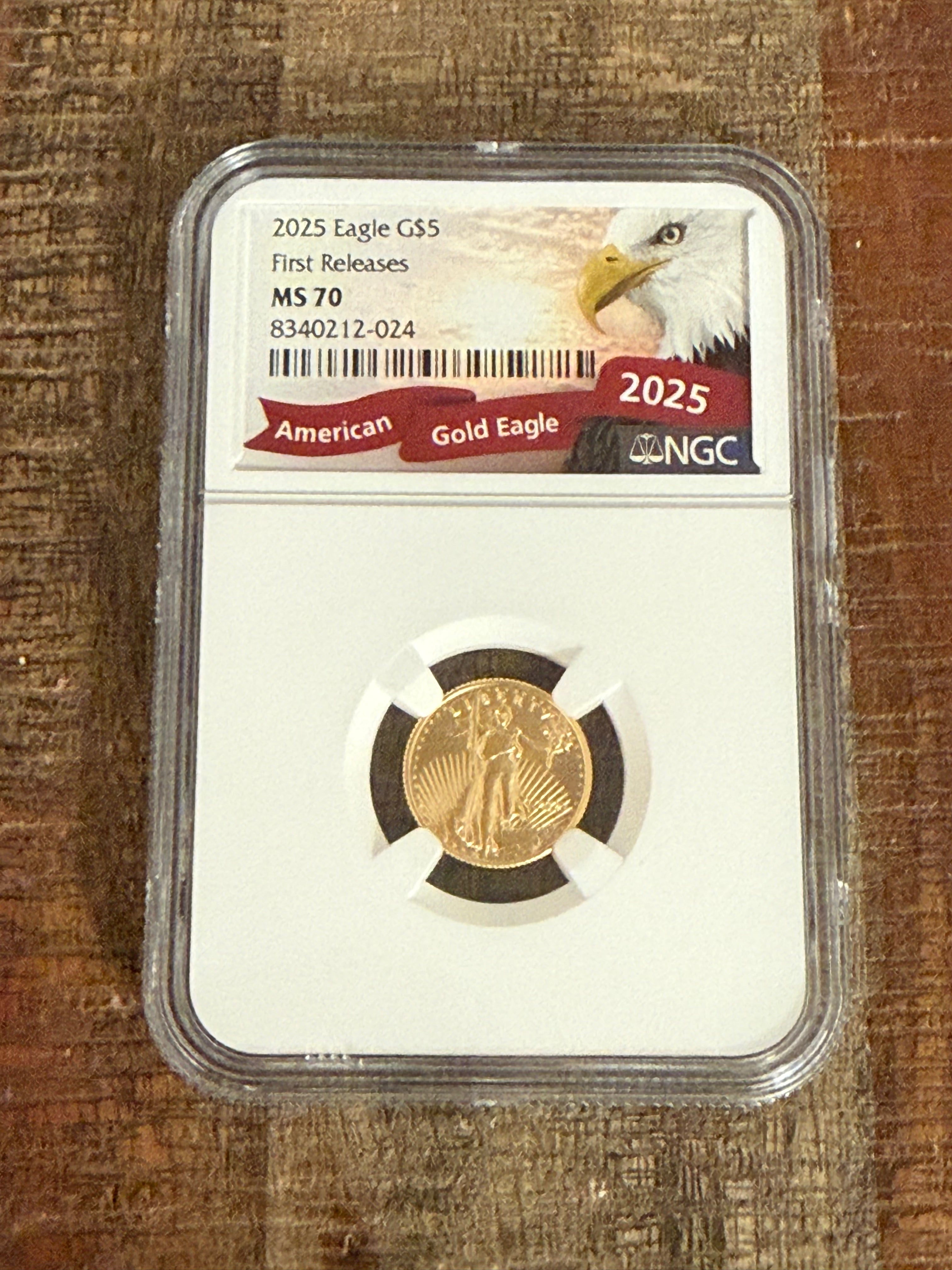 2025 $5 American Gold Eagle 1/10 oz ~ NGC MS70 ~ First Releases