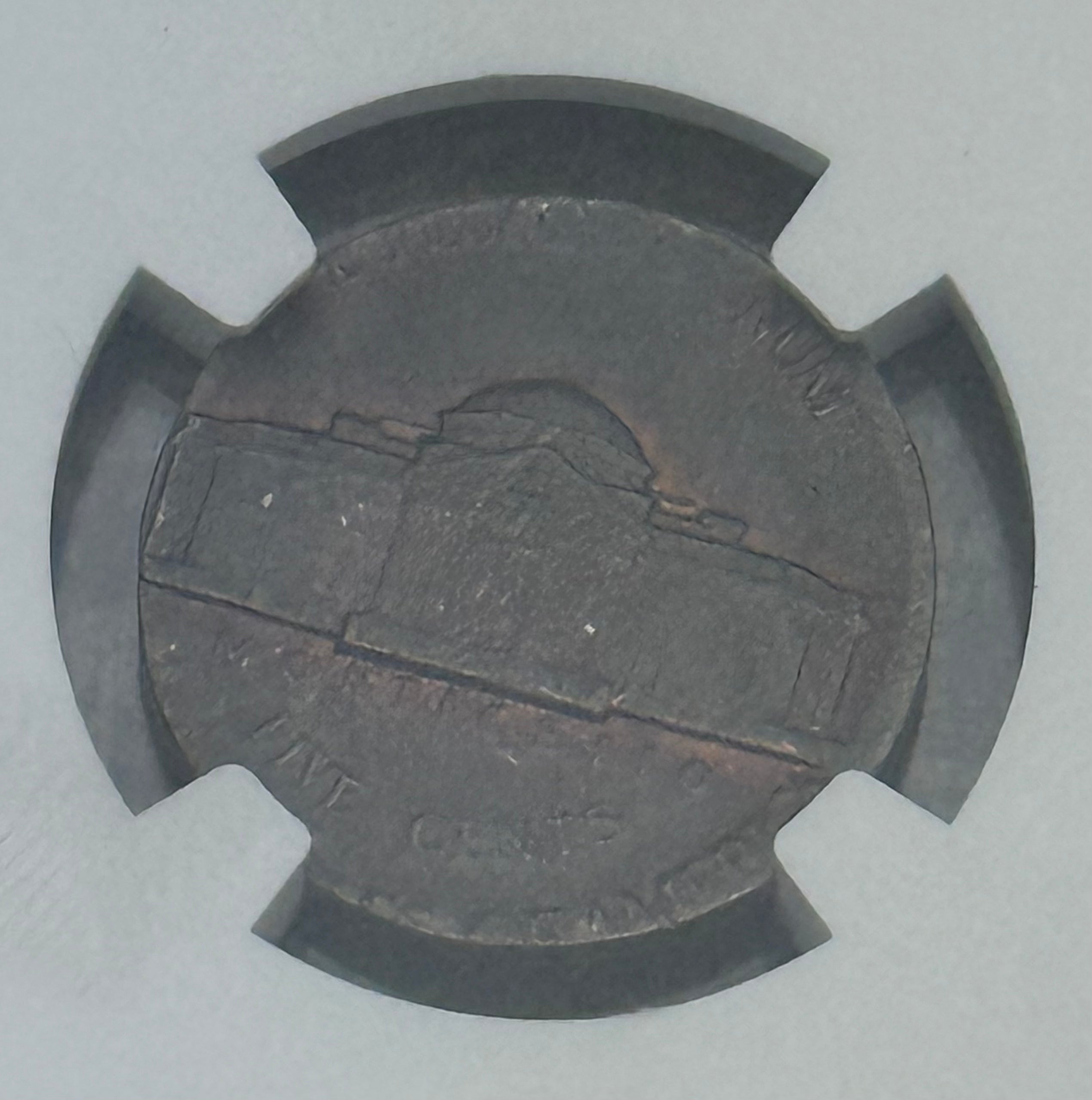 1972-D 5C Jefferson Nickel ~ NGC graded  Mint Error MS63 BN Struck on 1C Blank (3.1g)