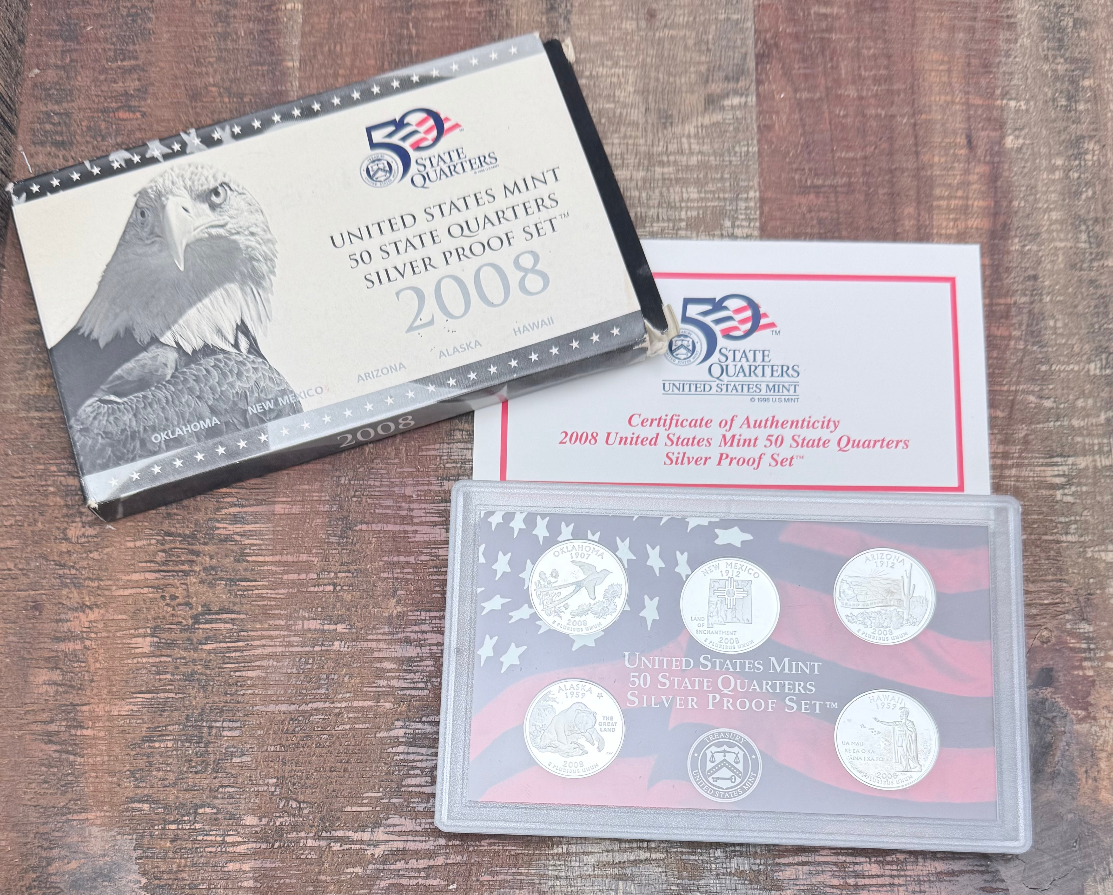 2008 US Mint Silver Quarters Proof Set