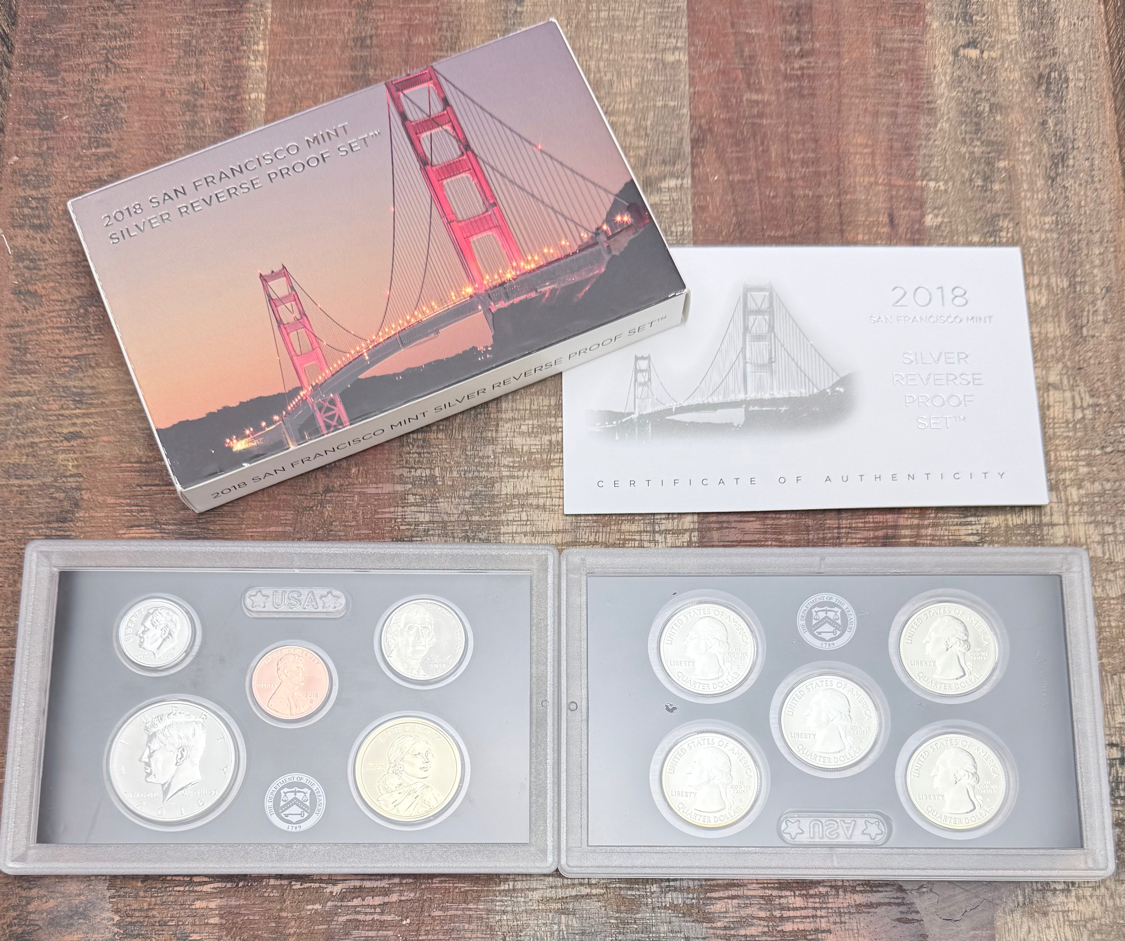 2018 US Mint Silver Reverse Proof Set ~ In OGP with COA