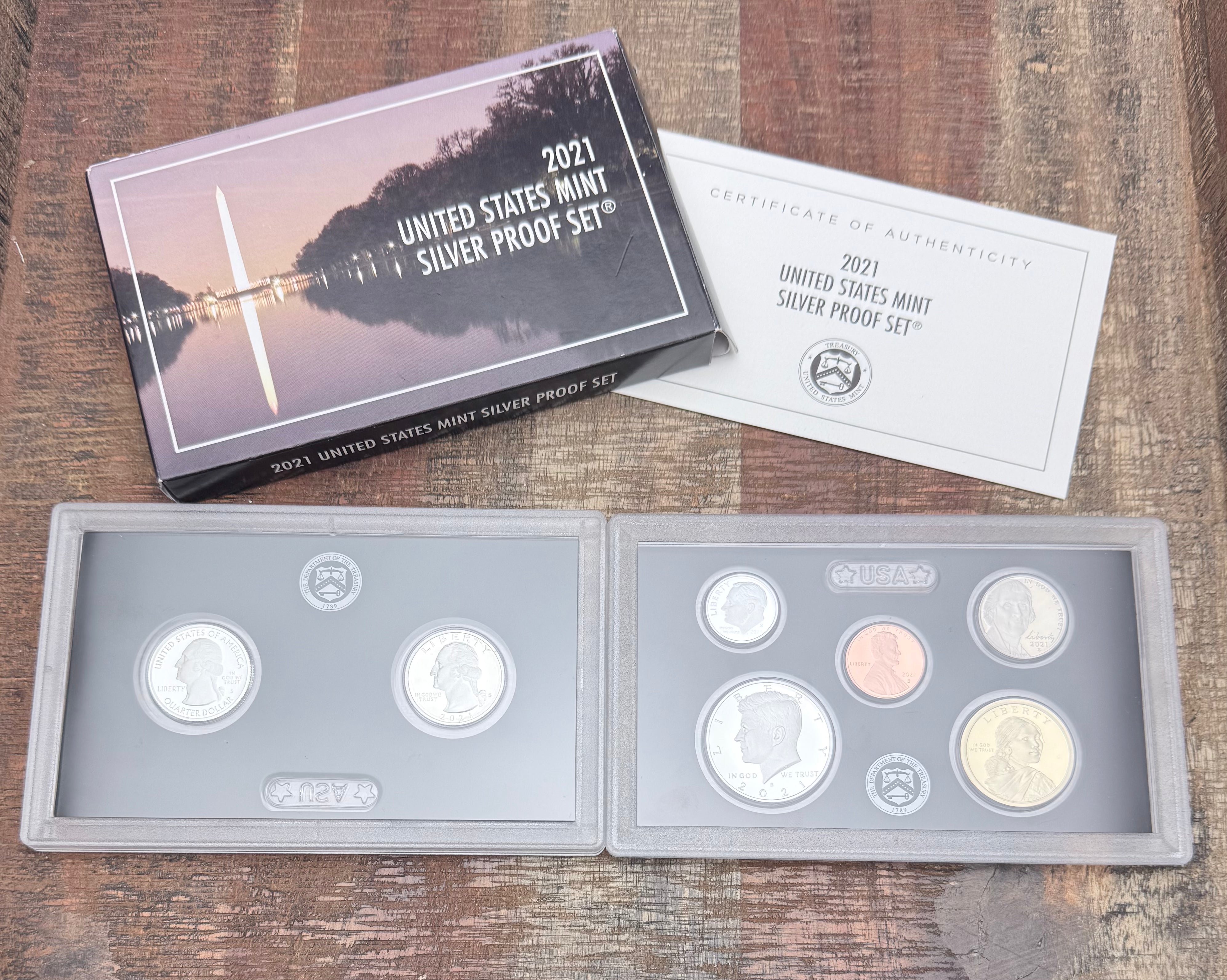 2021 US Silver Proof Coin Set~7 coin set~ In OGP with COA