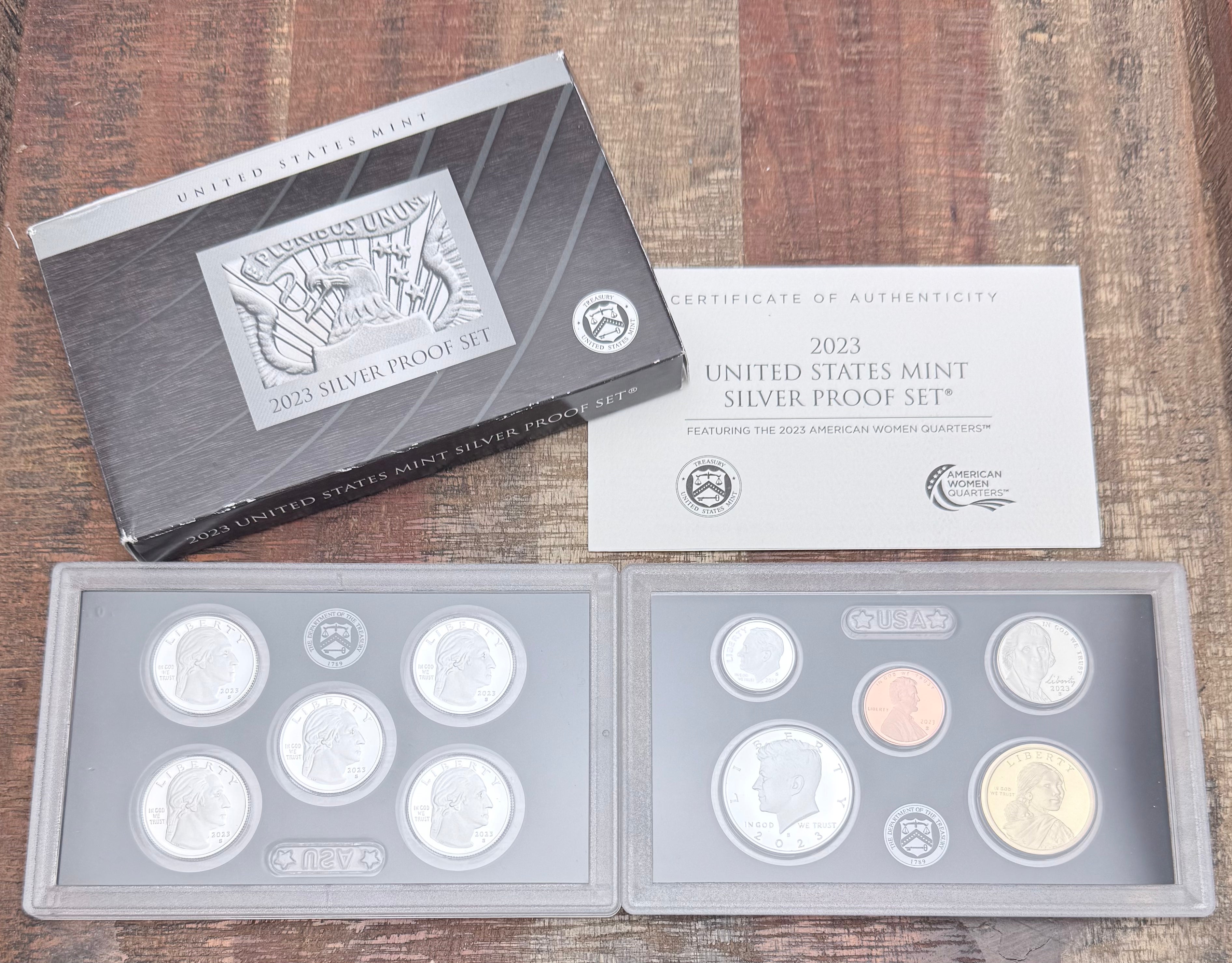 2023 US Silver Proof Coin Set~10 coin set~ In OGP with COA