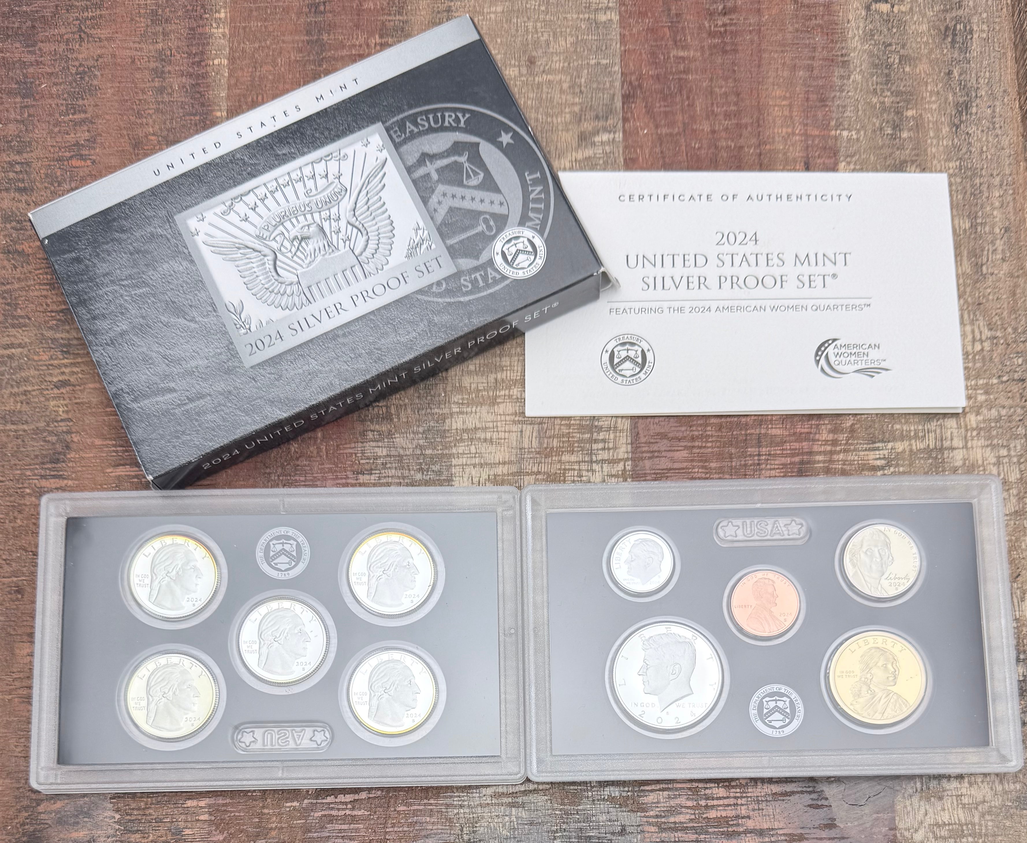 2024 US Silver Proof Coin Set~10 coin set~ In OGP with COA