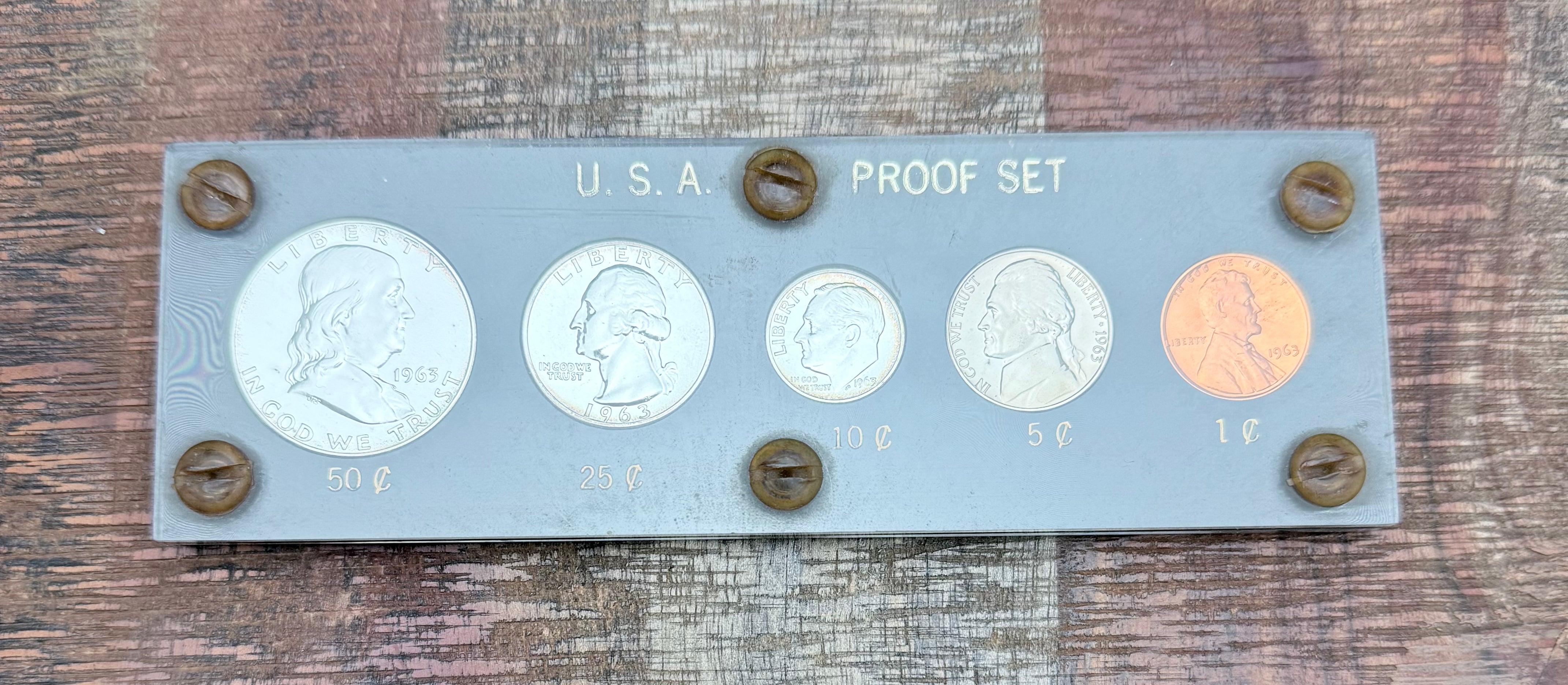 1963 Proof Set in capital holder