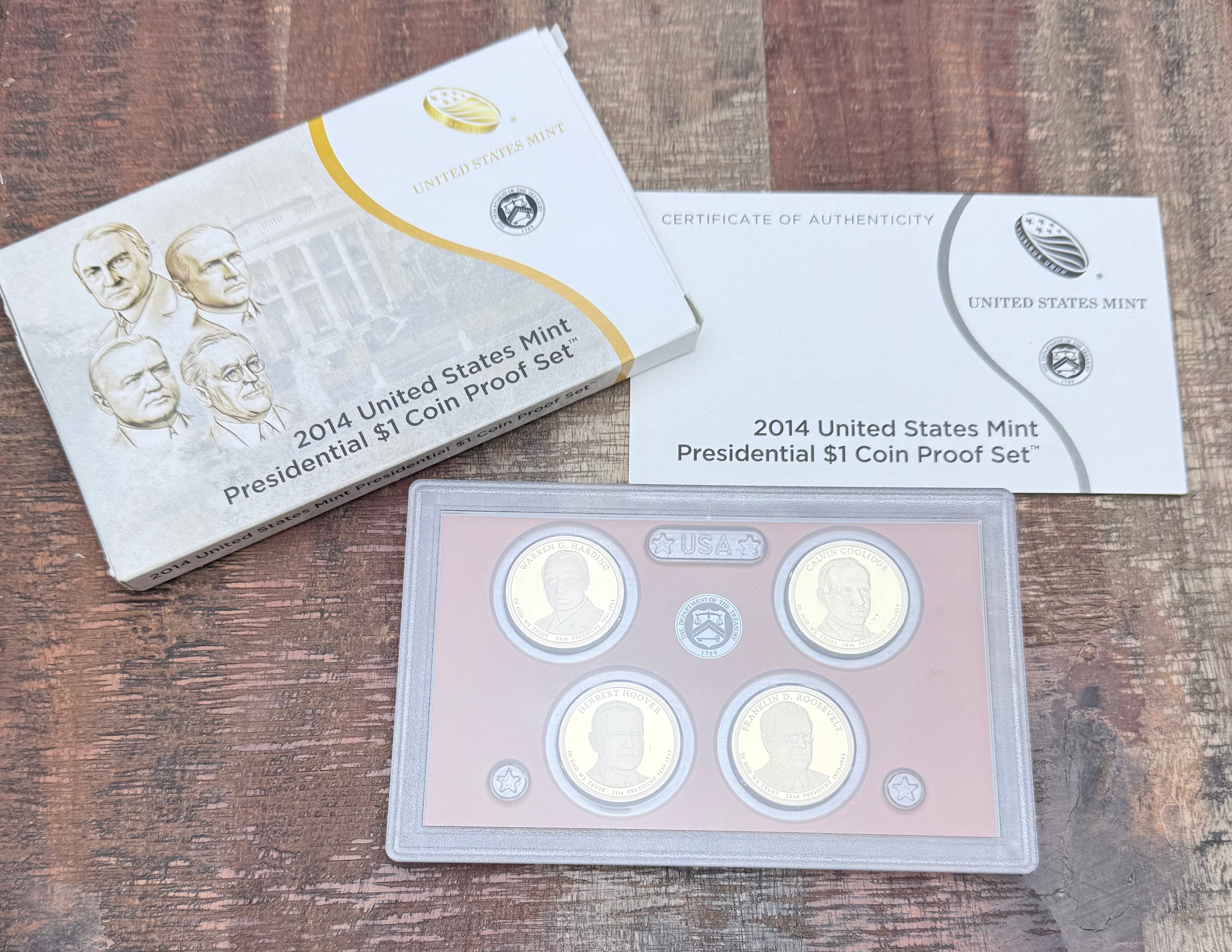 2014-S Presidential Dollar Proof Set in OGP with COA
