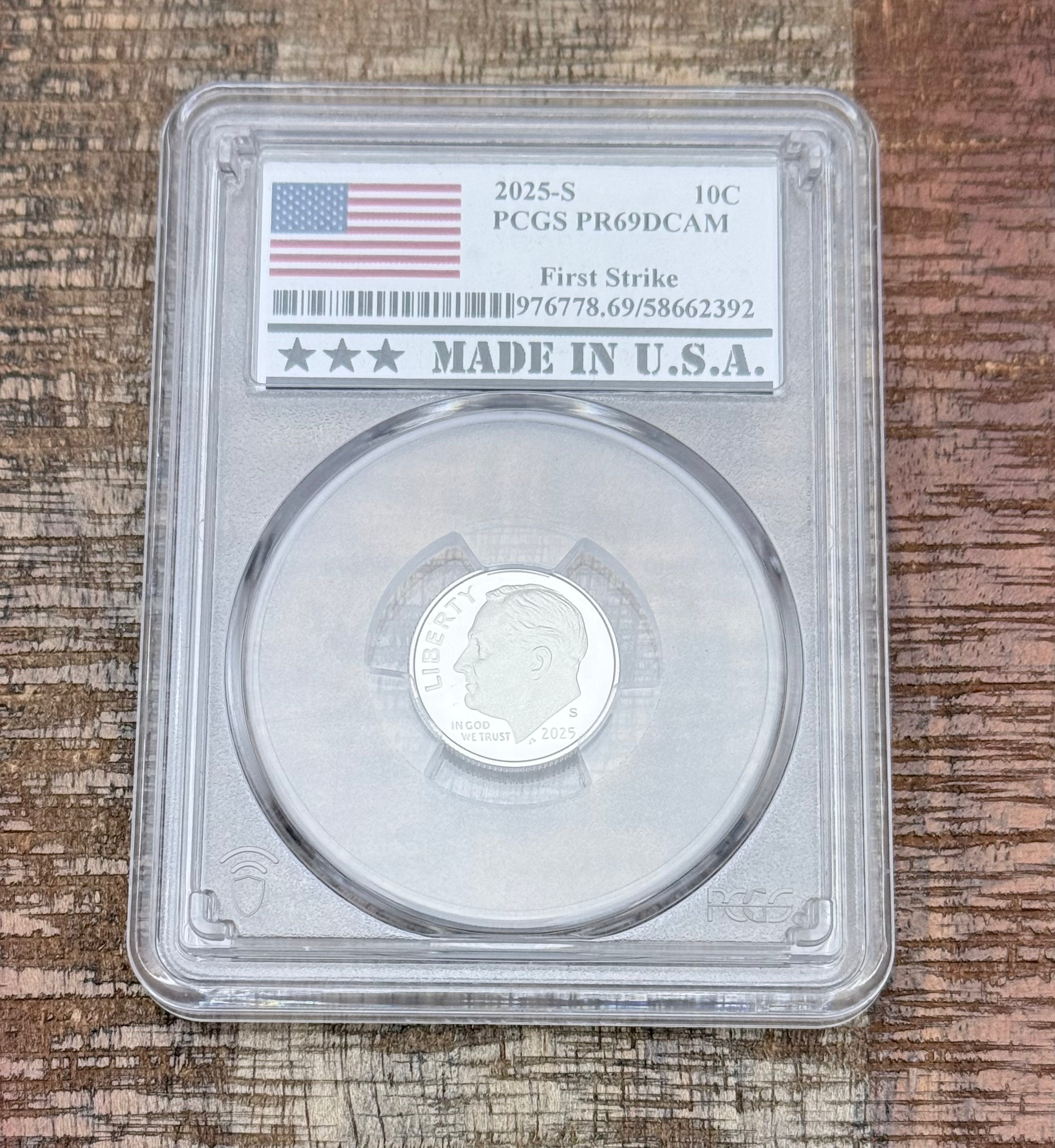 2025-S 10C Roosevelt Dime PCGS PR69DCAM First Strike