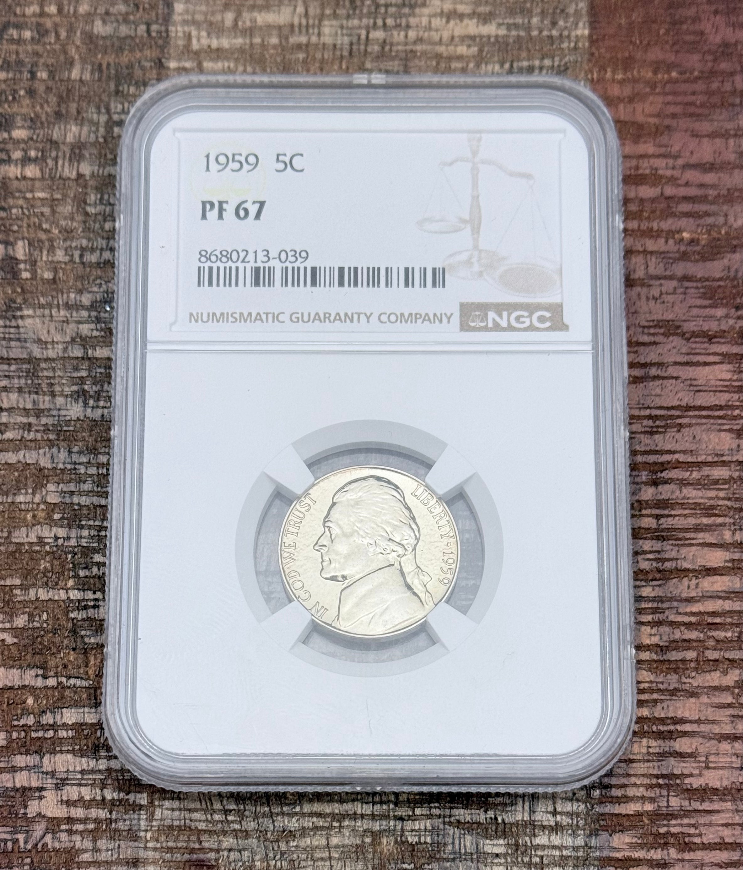 1959 5C Proof Jefferson Nickel NGC PF67