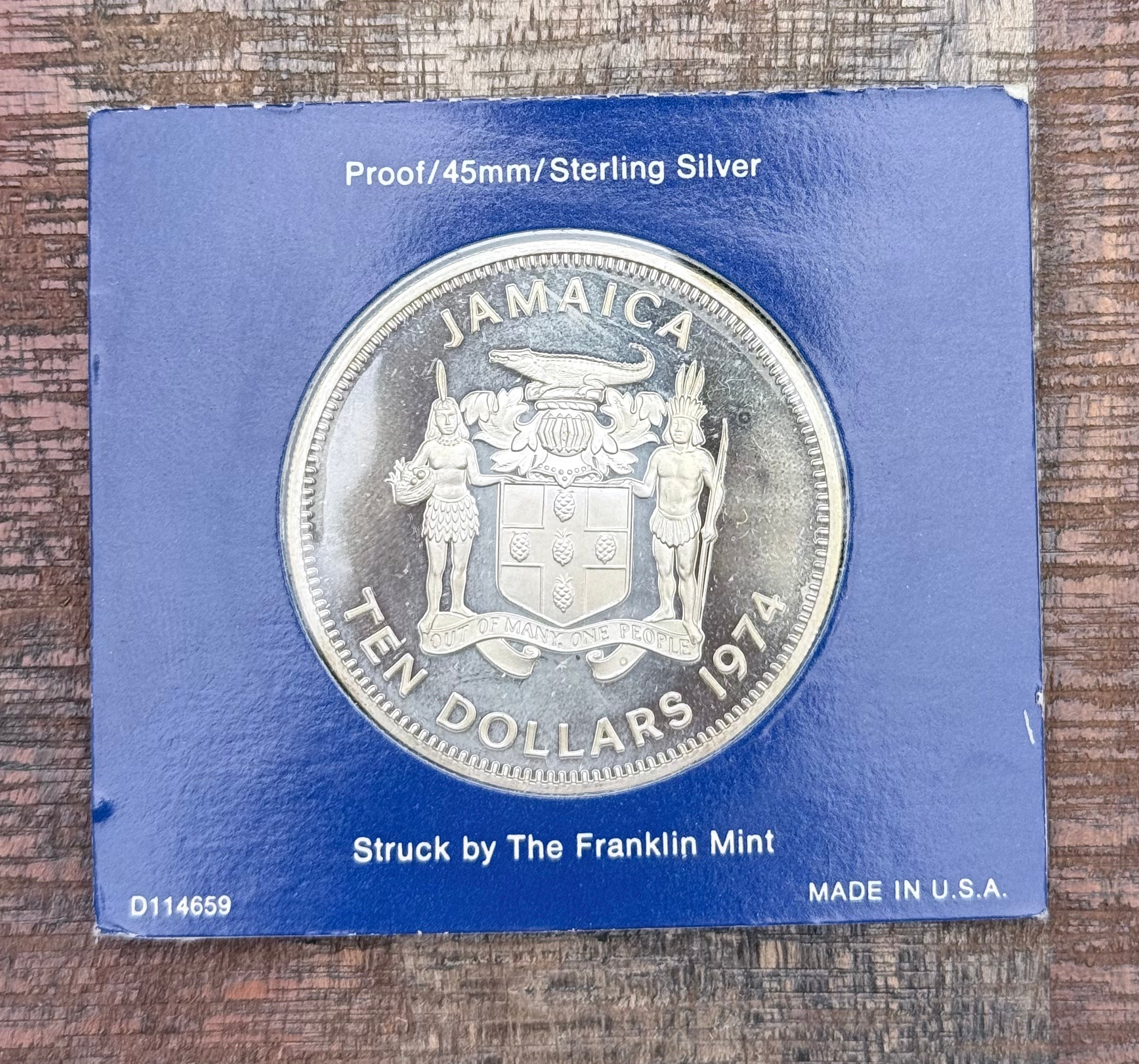 1974 Jamaica $10 Sterling Silver Proof Sir Henry Morgan