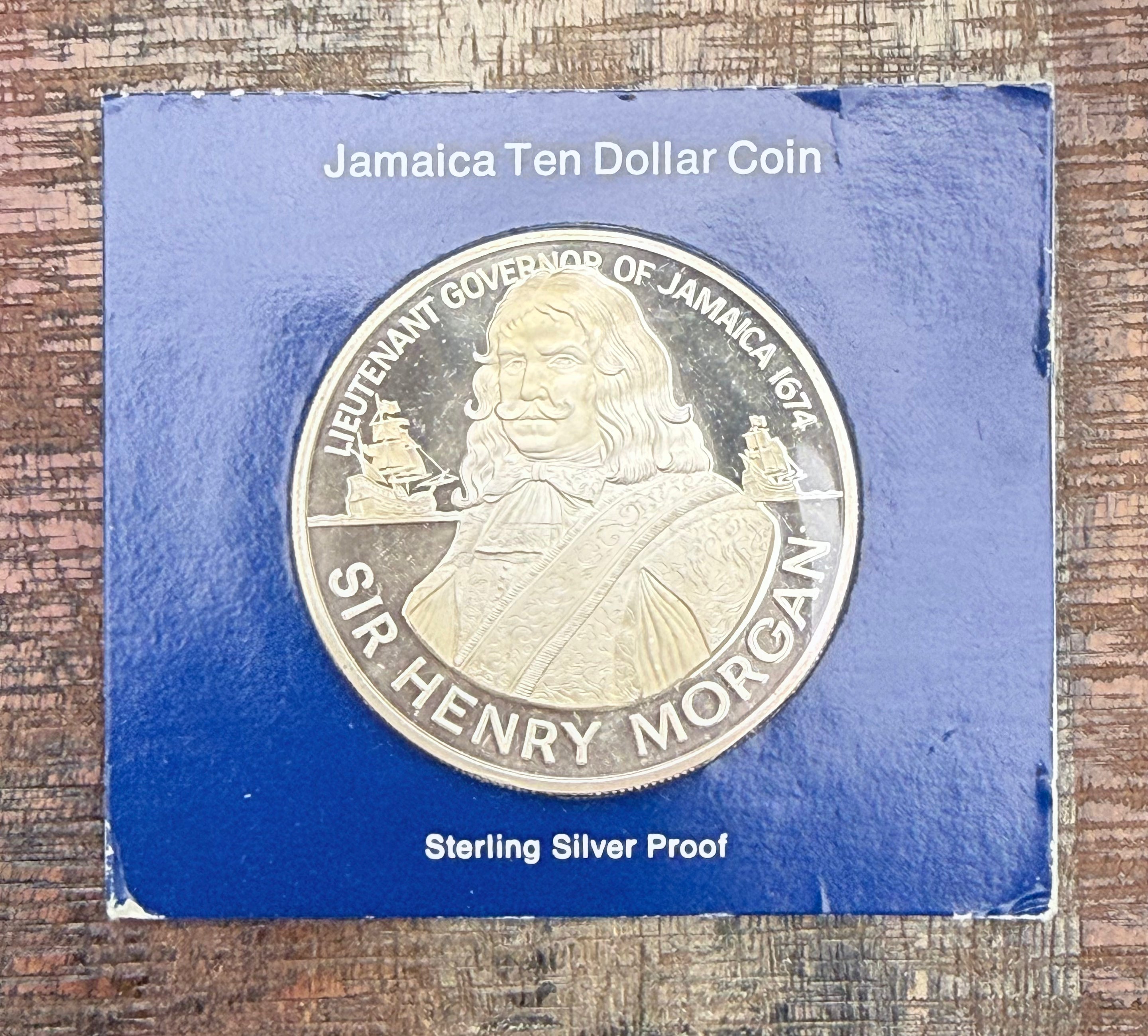 1974 Jamaica $10 Sterling Silver Proof Sir Henry Morgan